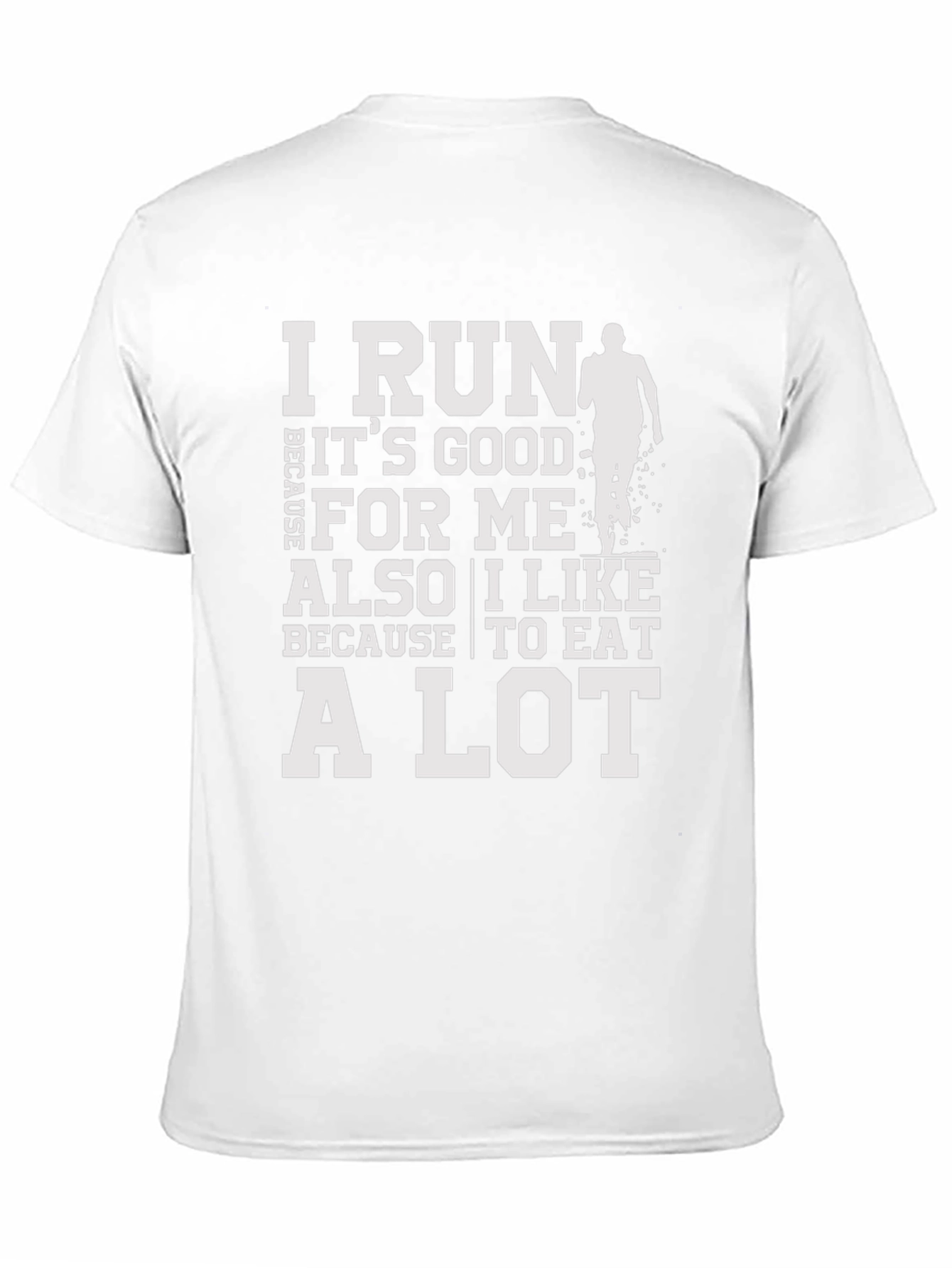 Black Funny Running T-Shirt - I Run Because I Like to Eat view 11