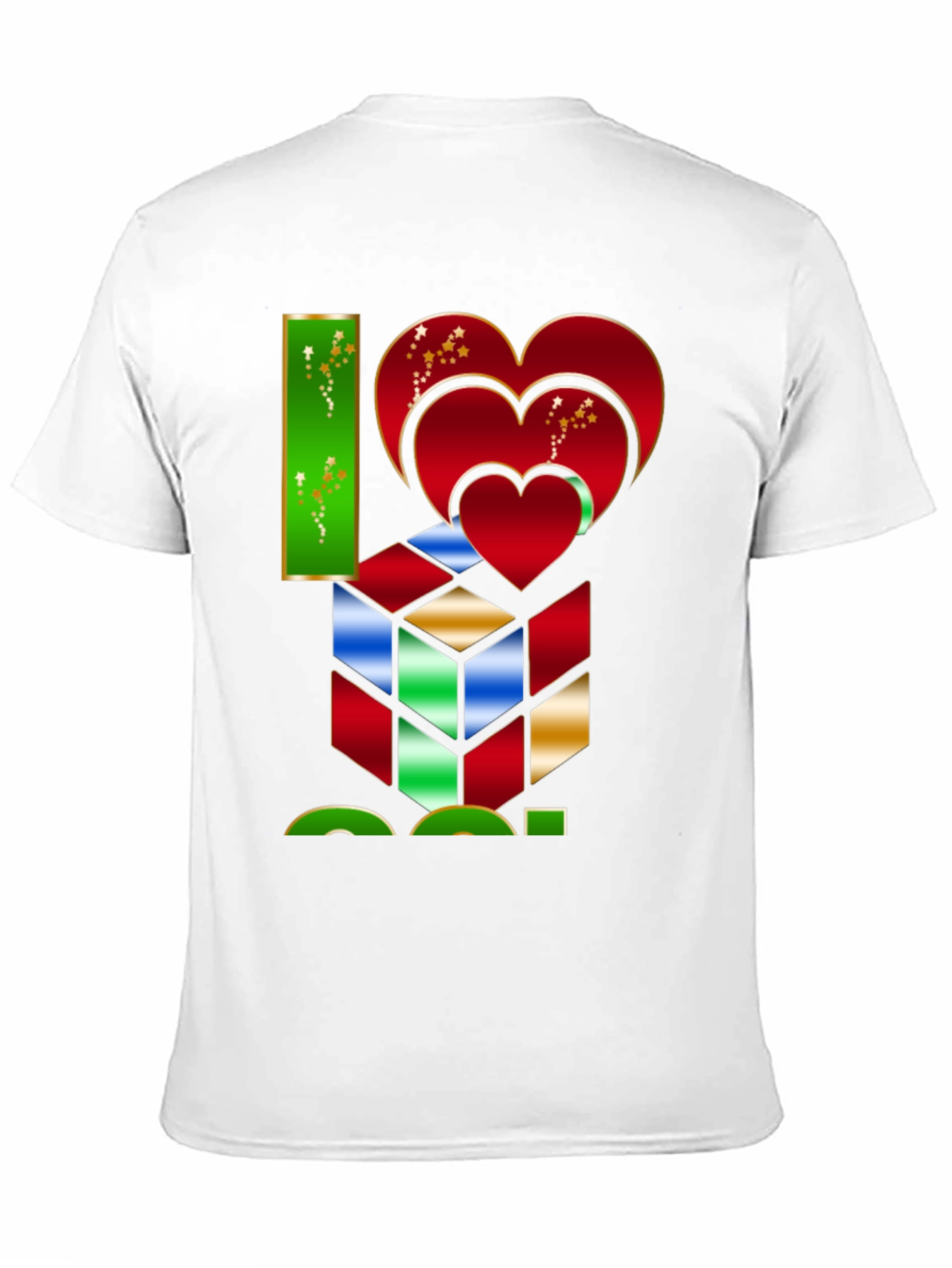 Black I Heart Cube Graphic Tee - Puzzle Lover's Shirt view 11