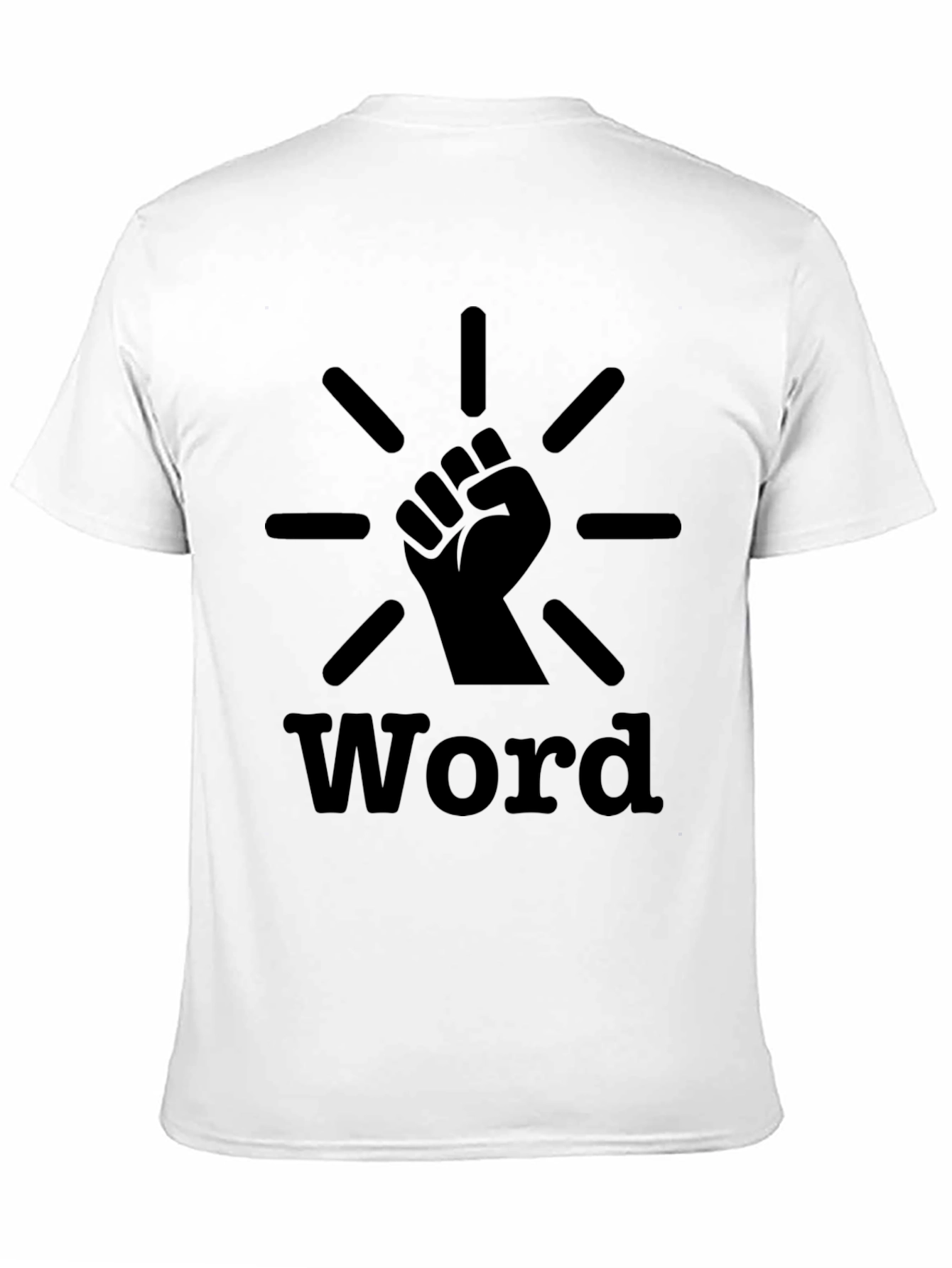 Black Word Power Fist T-Shirt - Black Graphic Tee view 11