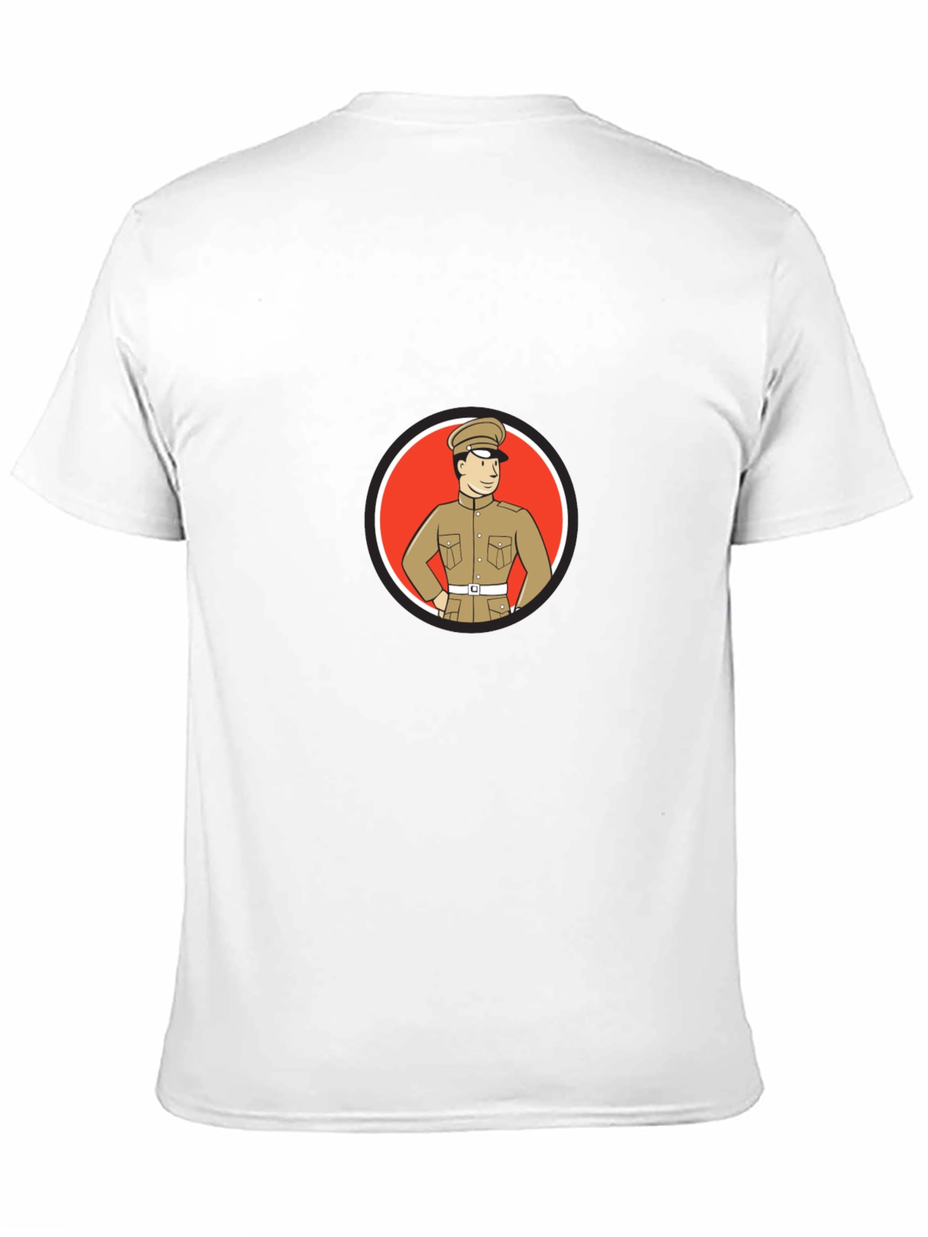 Black Retro Cartoon Soldier T-Shirt view 11
