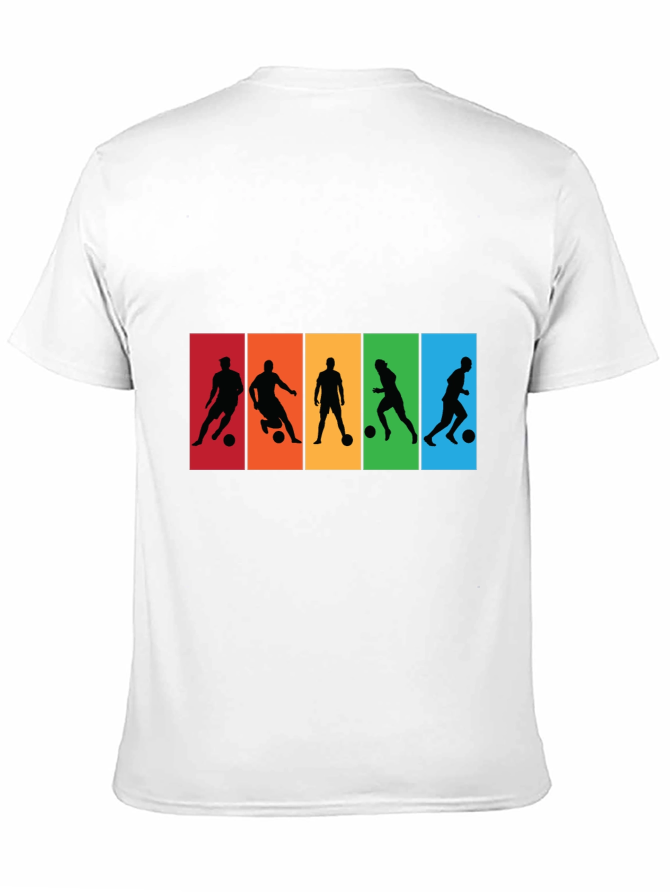 Black Soccer Player Silhouette Graphic T-Shirt view 11
