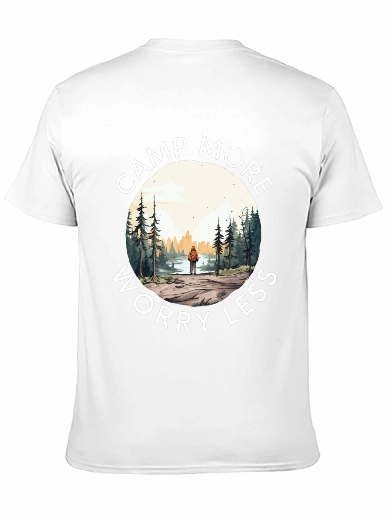 Black Camp More Worry Less Graphic T-Shirt view 11