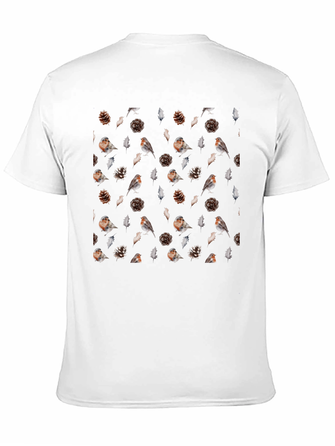 Black Bird & Pinecone Print T-Shirt view 11