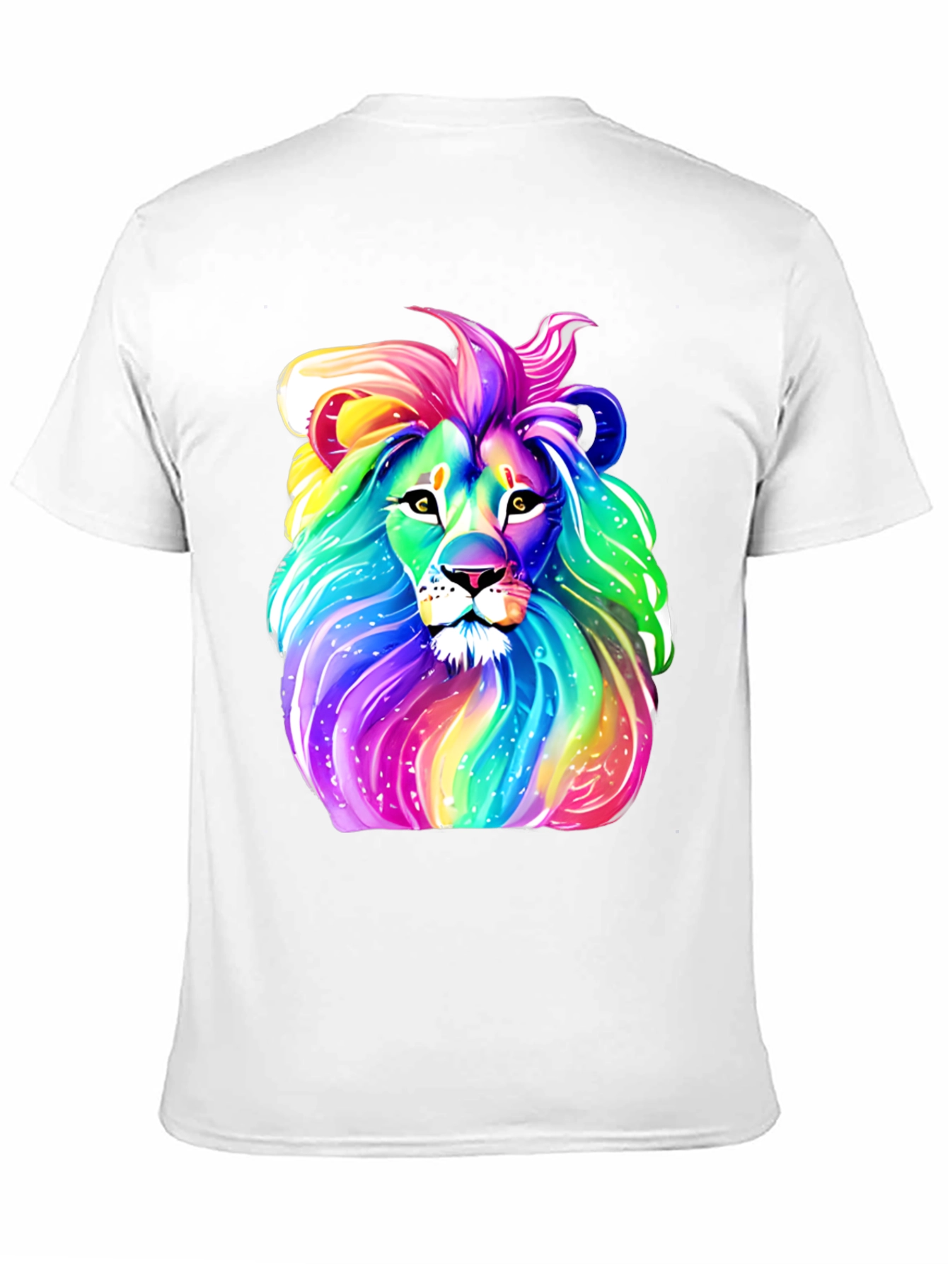 Black Rainbow Lion Graphic Tee - Men's Black T-Shirt view 11