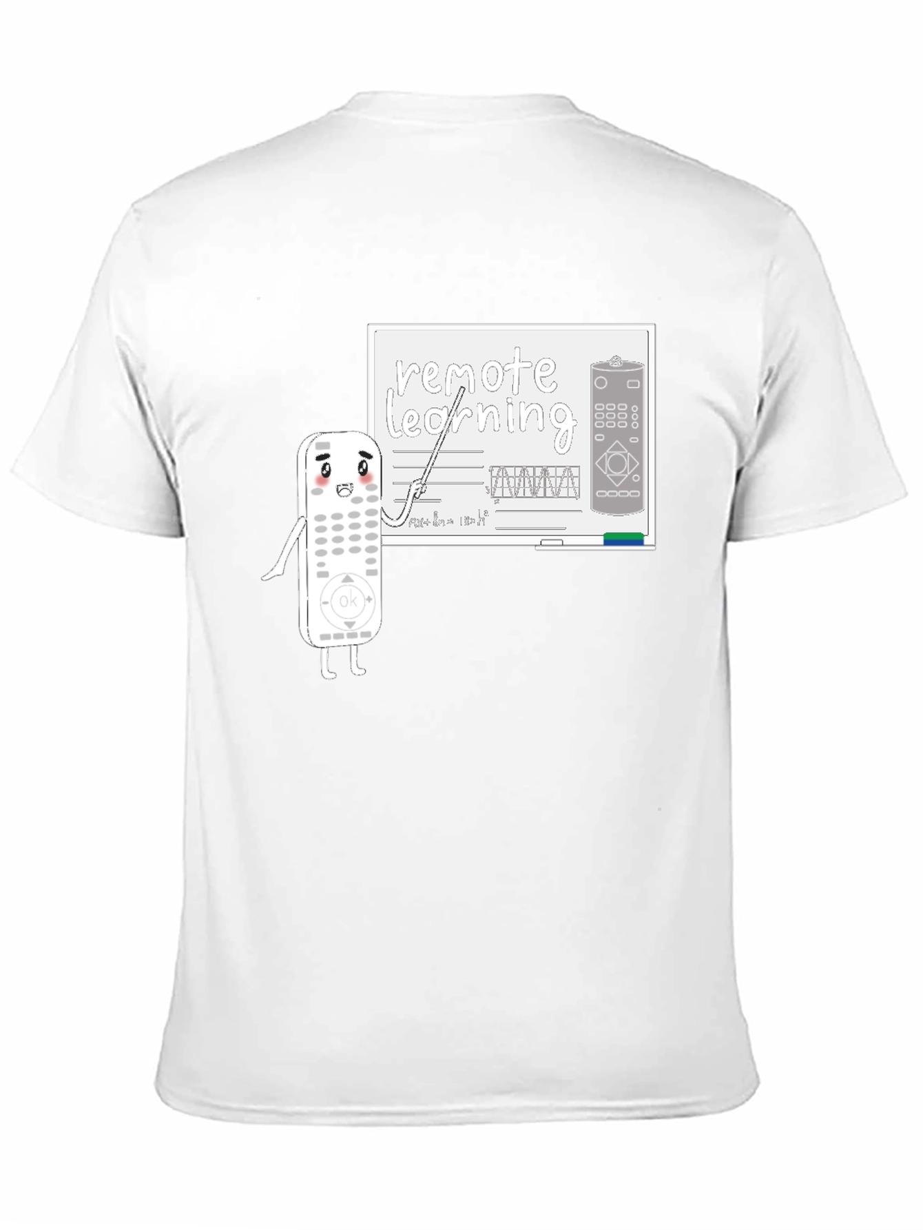 Black Remote Learning T-Shirt - Funny Cartoon Remote Teacher Tee view 11