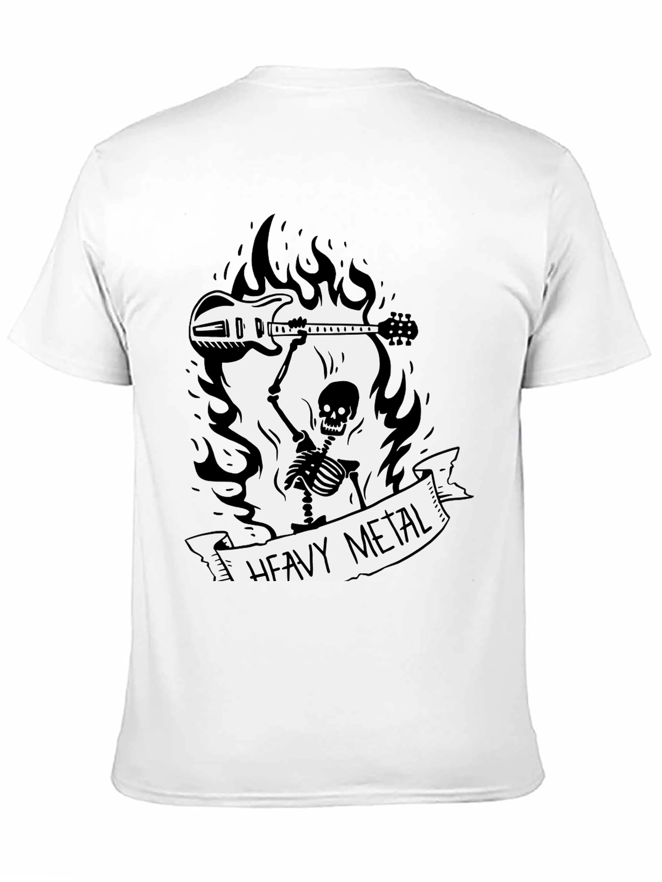Black Heavy Metal Skeleton Graphic Tee view 11