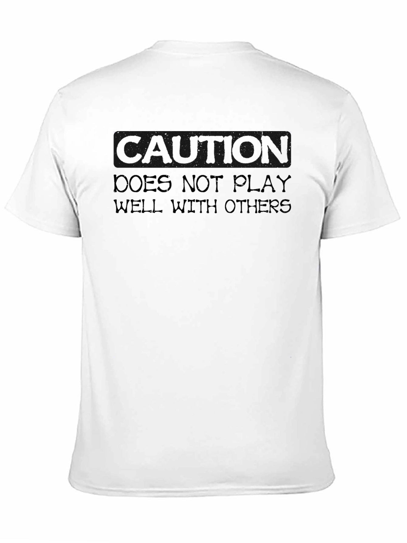 Black Caution T-Shirt - Does Not Play Well With Others view 11