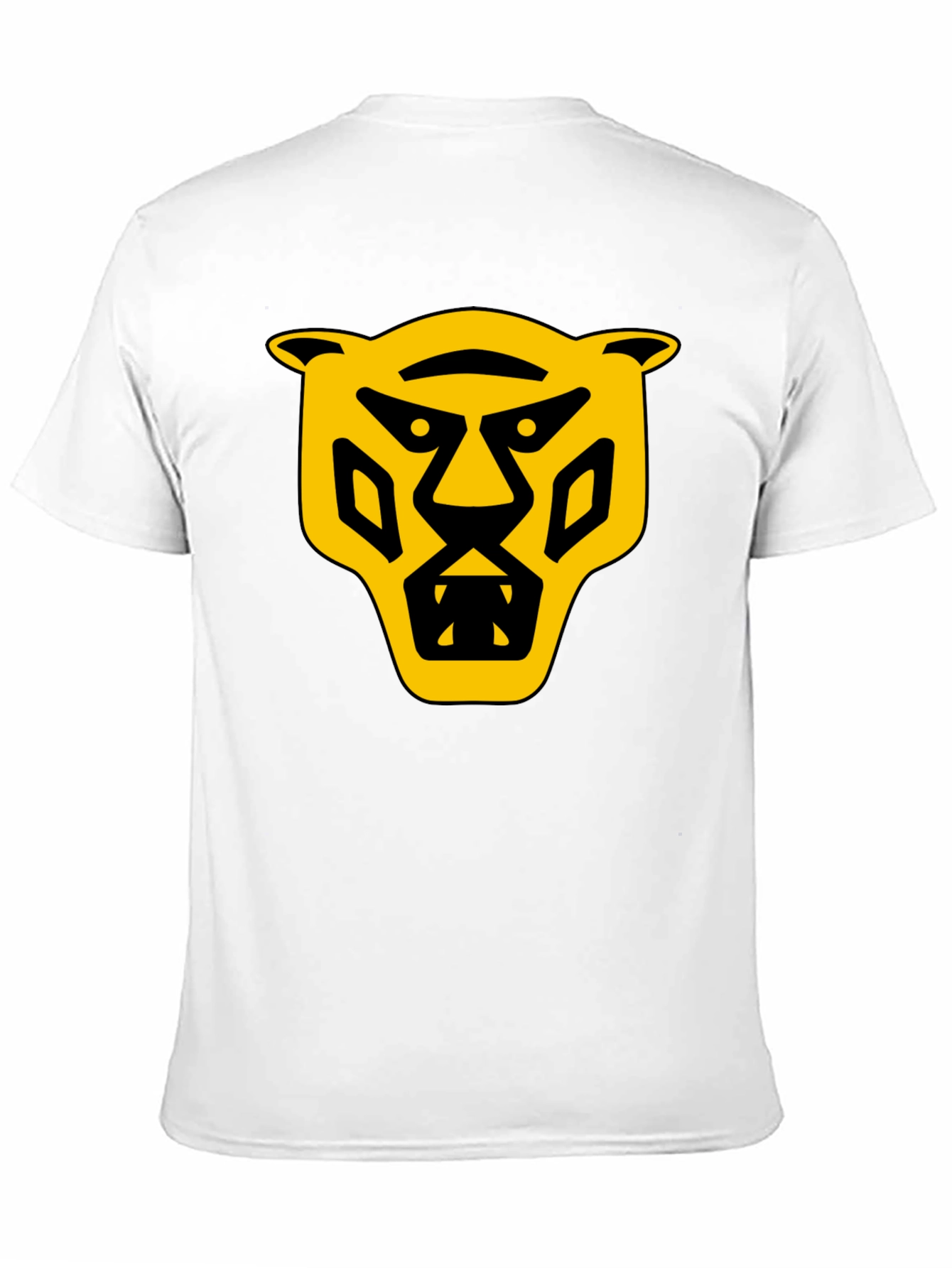 Black Bold Graphic T-Shirt: Yellow Panther Design view 11
