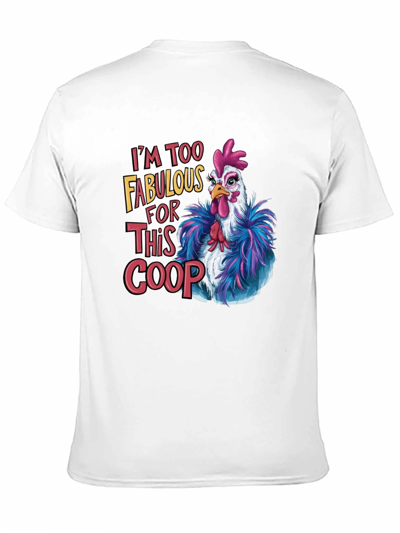 Black Fabulous Chicken T-Shirt - Funny Graphic Tee view 11