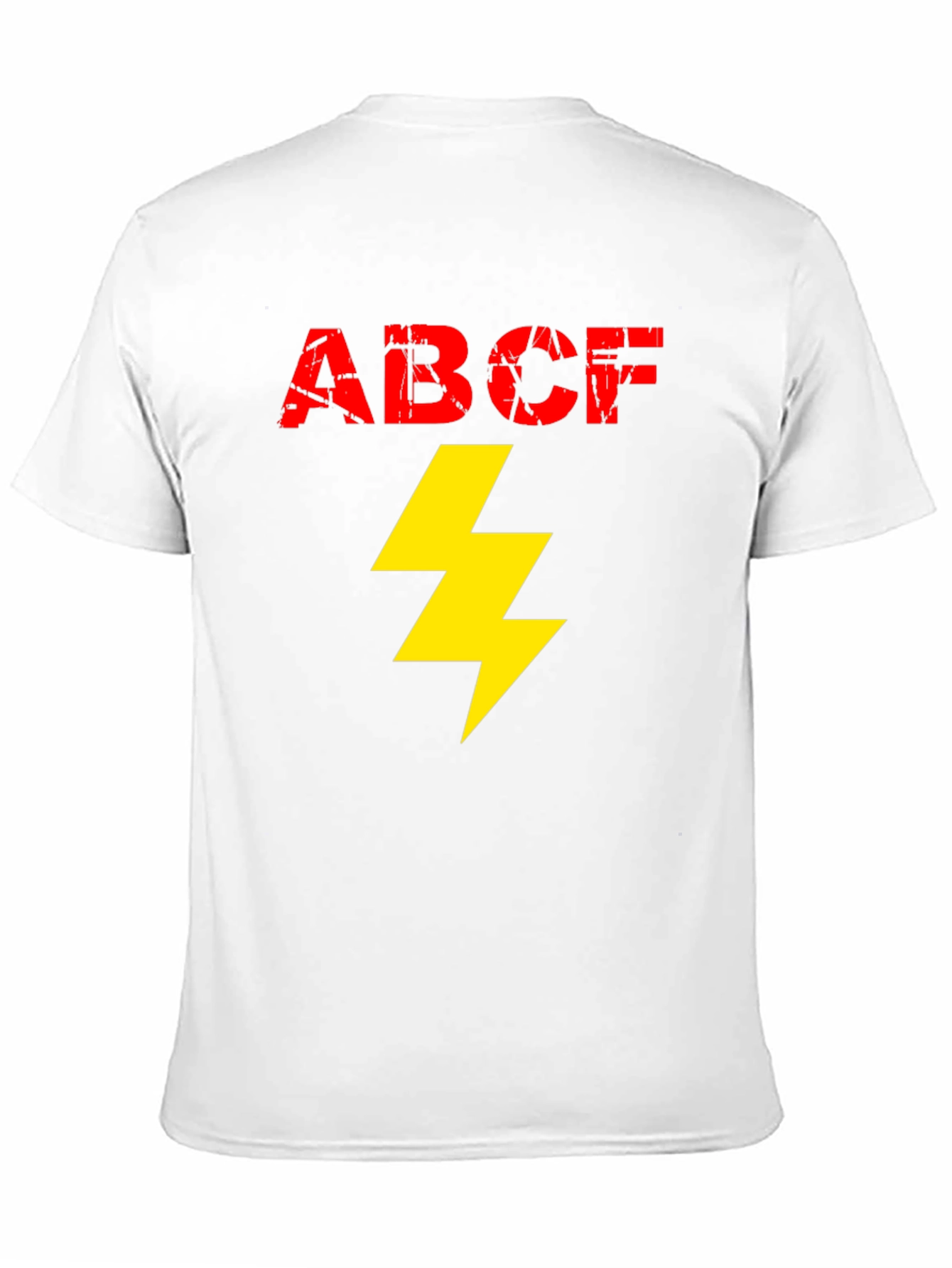 Black ABCF Lightning Bolt Graphic Tee - Cool Men's Black T-Shirt view 11