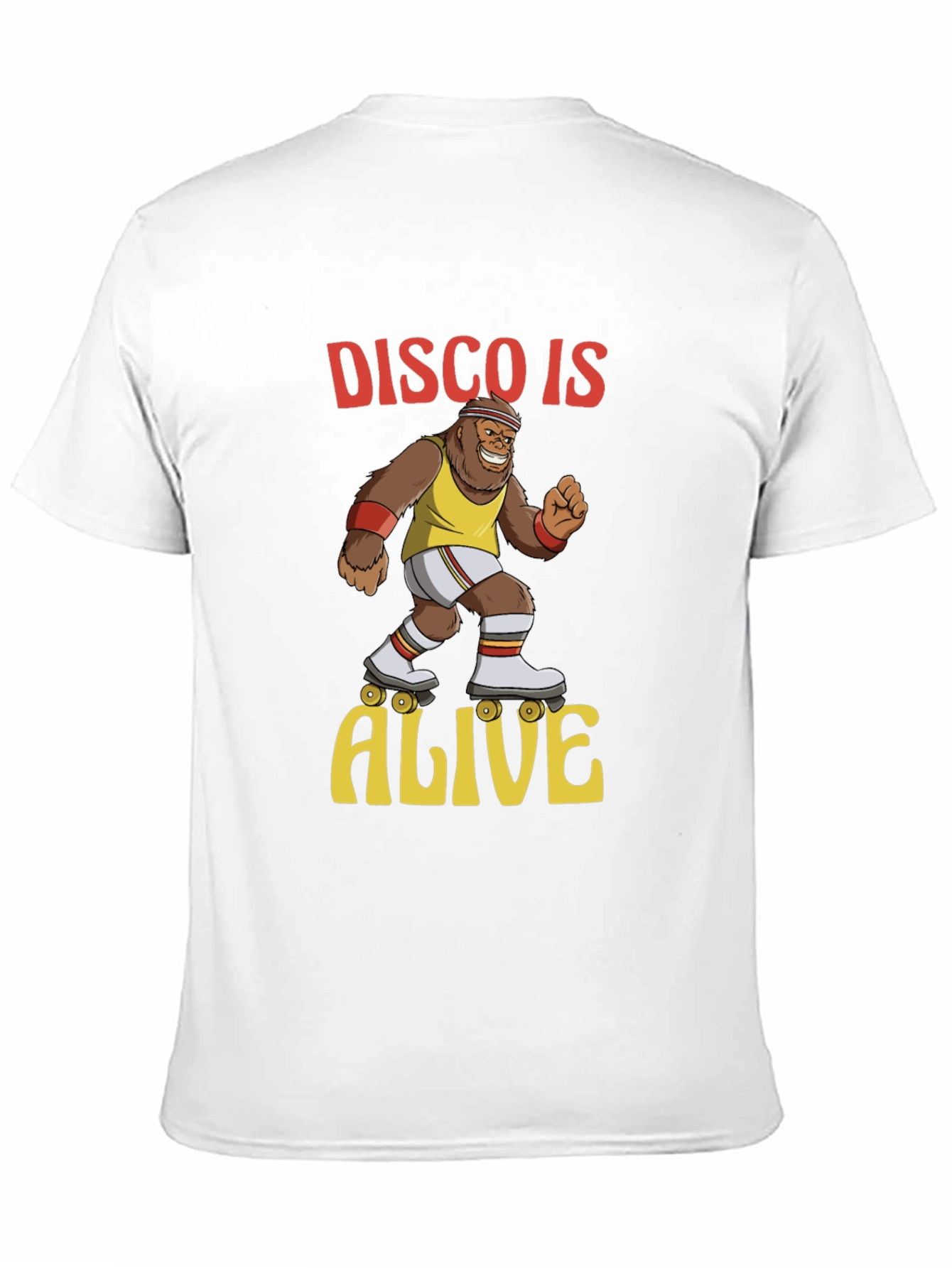 Black Disco Gorilla T-Shirt - Retro Roller Skate Design view 11