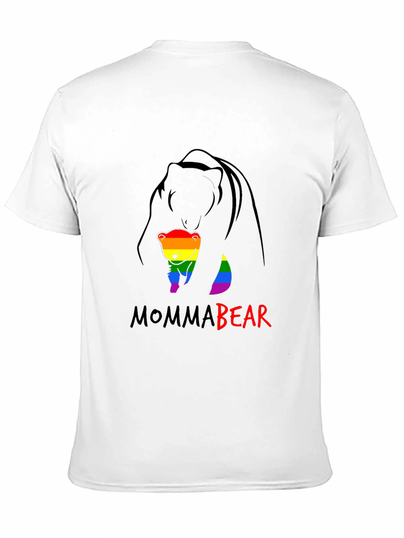 Black Momma Bear Pride T-Shirt - Rainbow Graphic Tee view 11