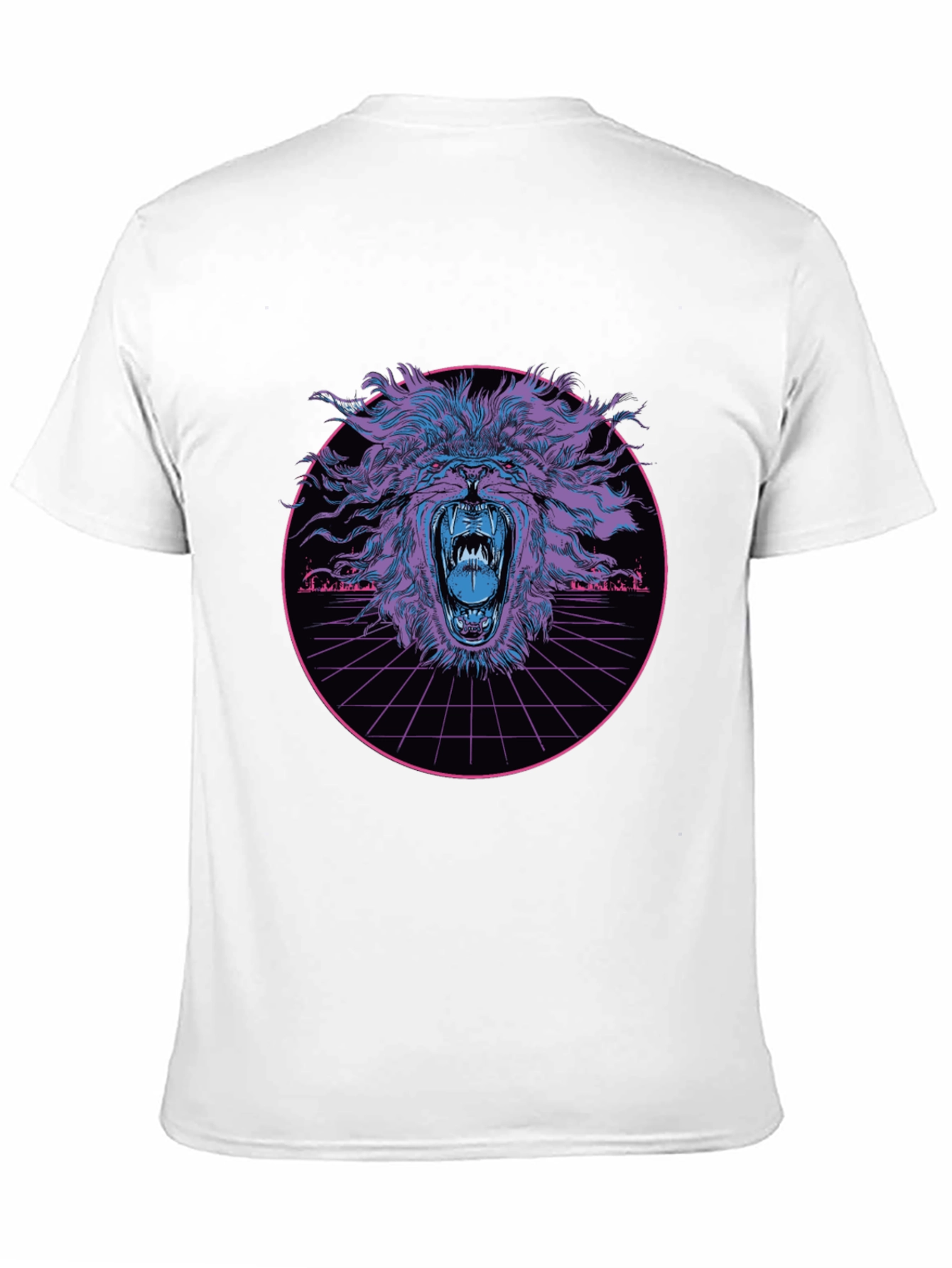 Black Roaring Lion Graphic Tee - Cyberpunk Style view 11