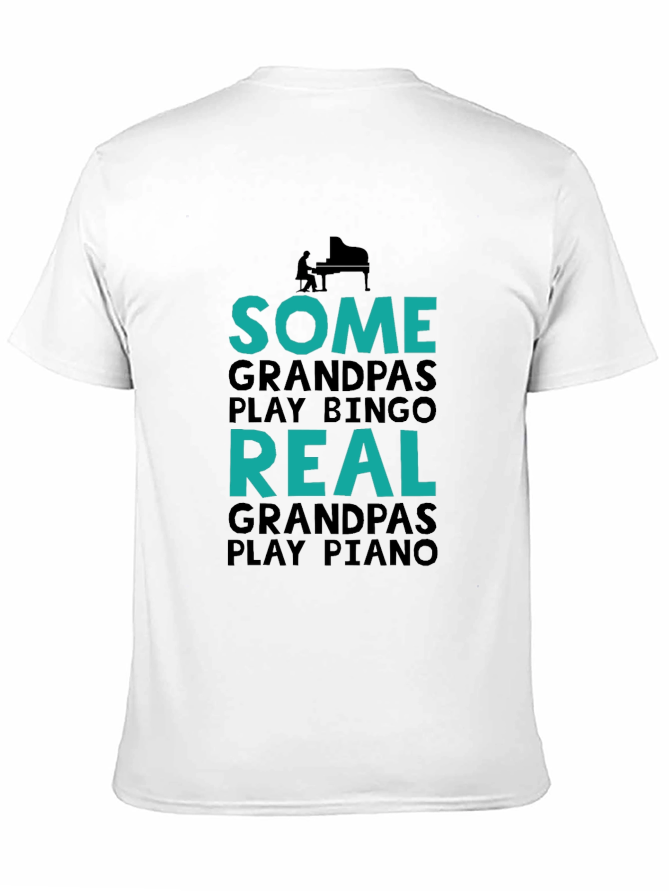 Black Real Grandpas Play Piano Graphic Tee view 11