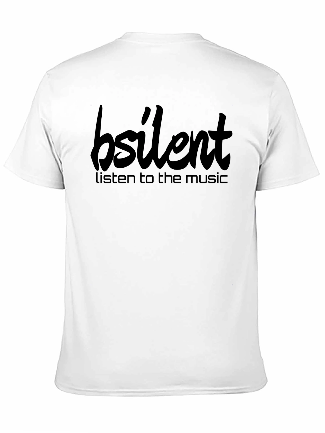 Black Bsilent Listen to the Music Graphic T-Shirt view 11