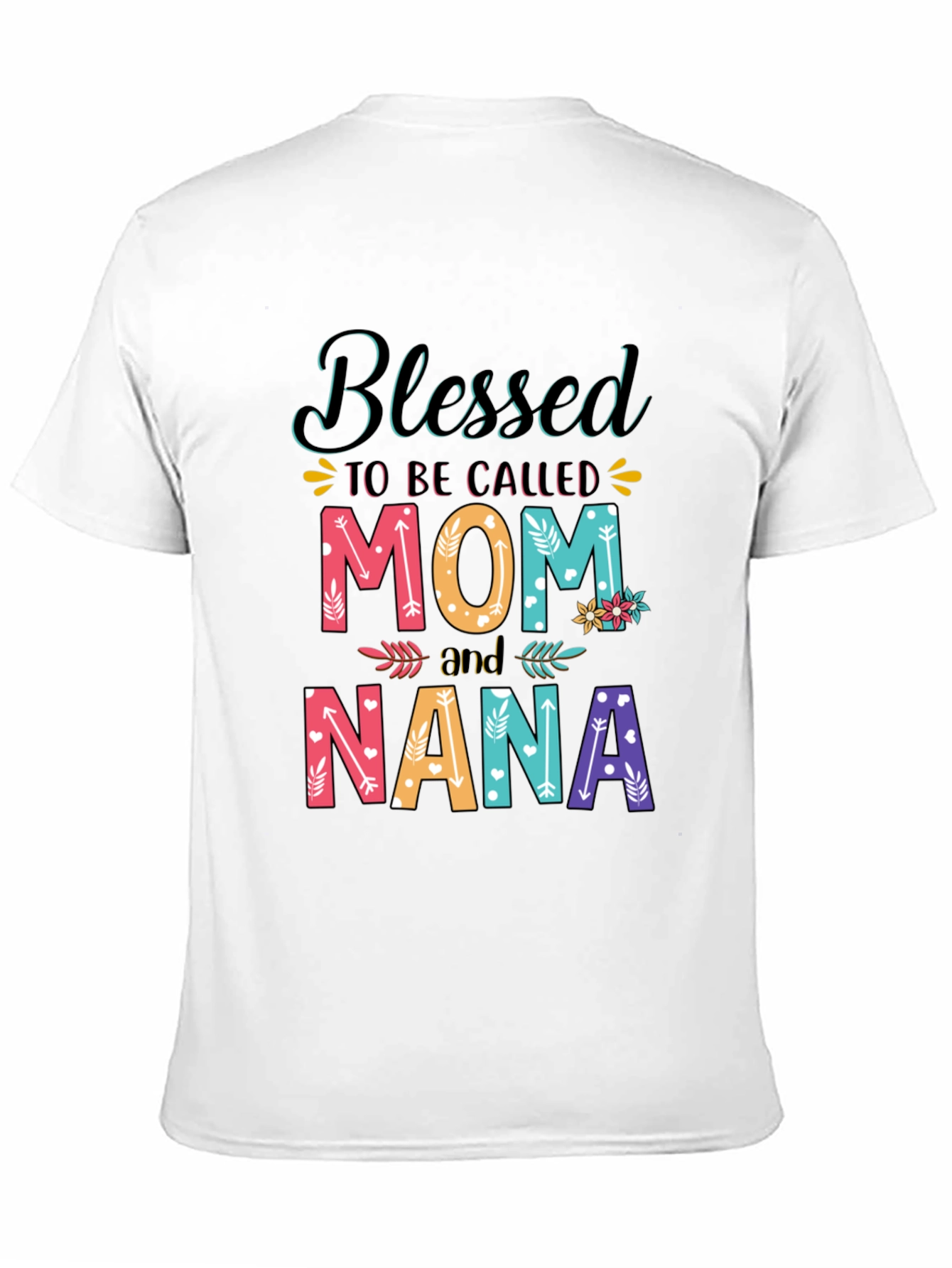 Black Blessed Mom and Nana T-Shirt view 11