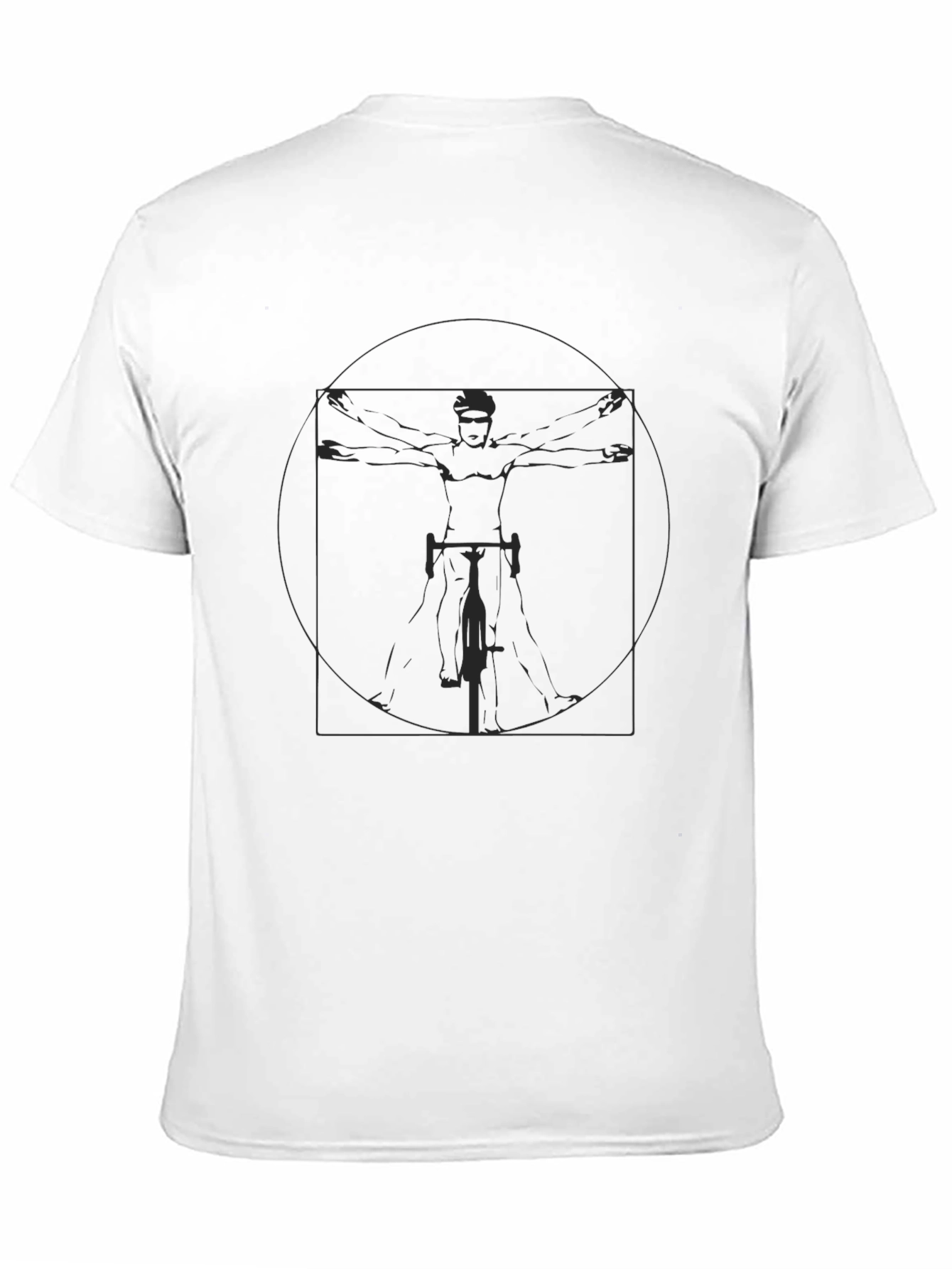 Black Vitruvian Cyclist Tee - Leonardo Inspired view 11
