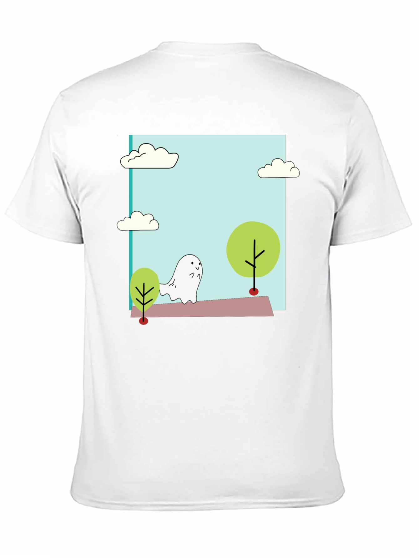 Black Cute Cartoon Ghost T-Shirt view 11