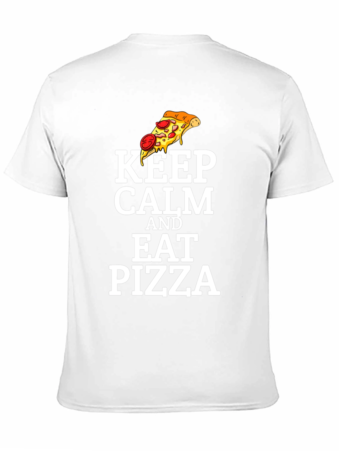 Black Keep Calm and Eat Pizza Graphic T-Shirt view 11