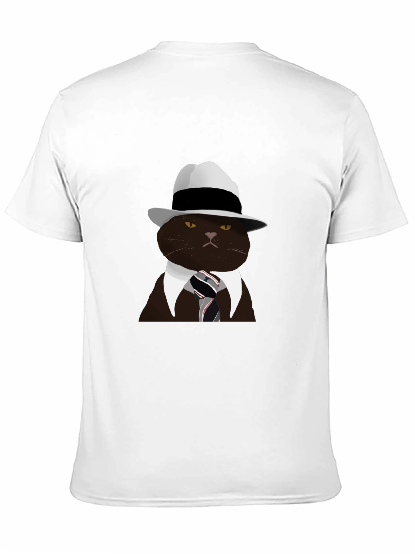Black Cool Cat Fedora T-Shirt - Black view 11