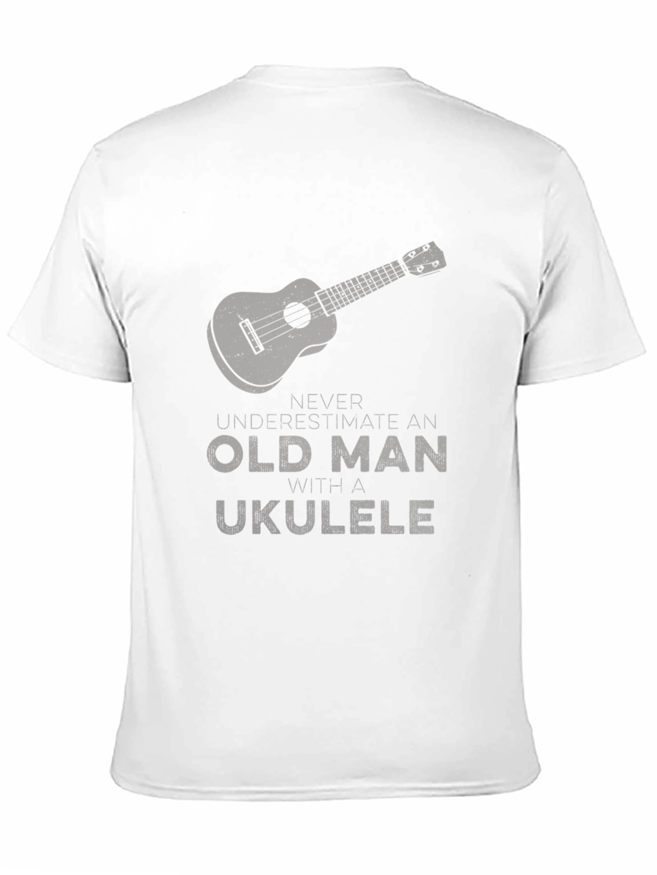 Black Old Man Ukulele T-Shirt - Funny Musician Tee view 11
