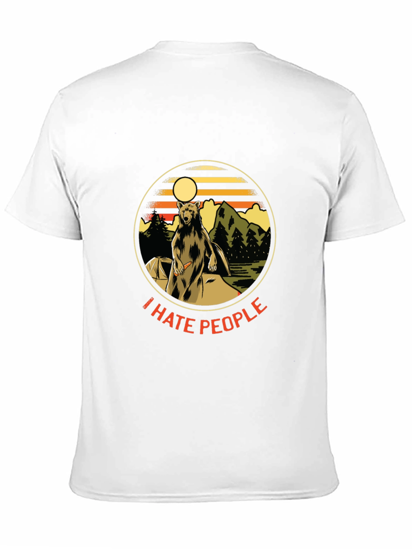 Black I Hate People Bear T-Shirt - Camping Nature Tee view 11