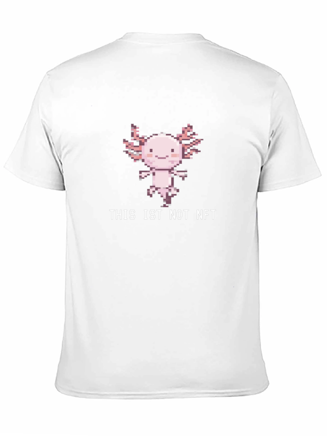 Black Axolotl Pixel Art T-Shirt - "This is Not NFT" Gamer Tee view 11