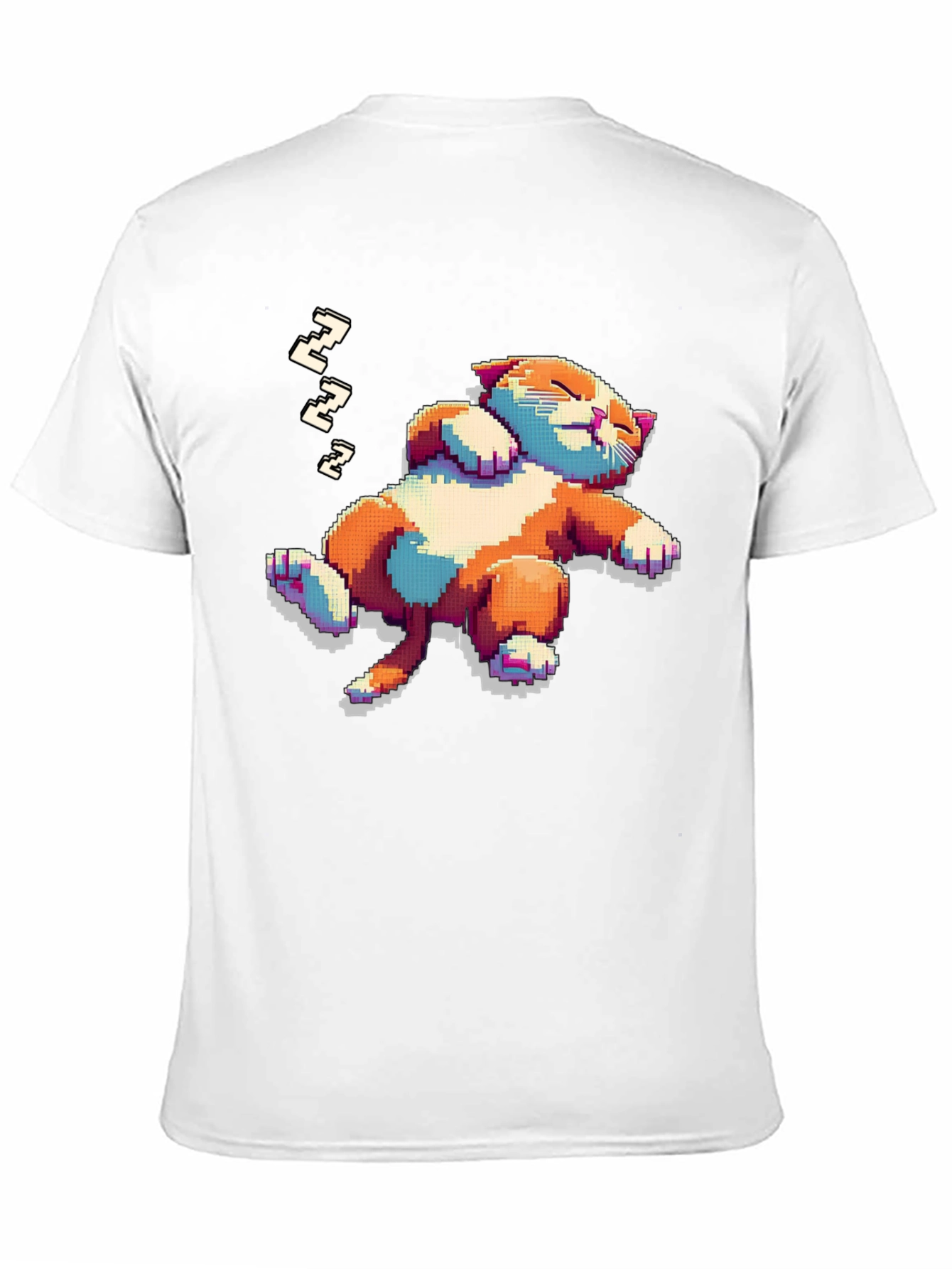 Black Pixel Cat Nap T-Shirt view 11