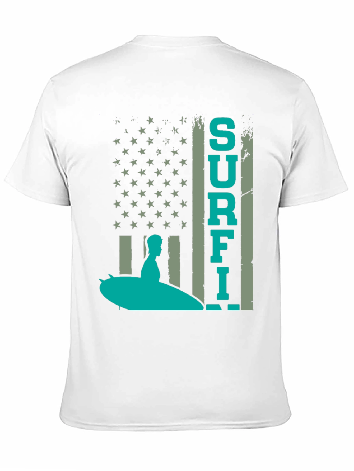 Black Surf American Flag T-Shirt view 11