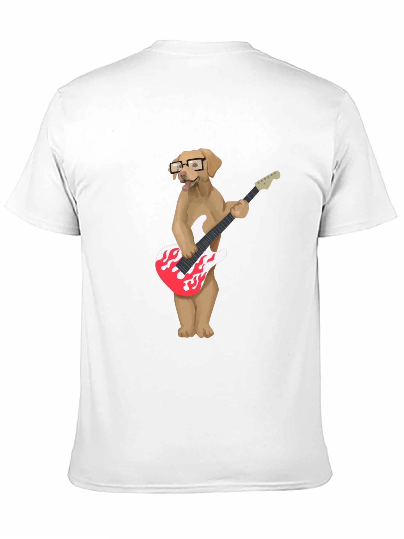 Black Cool Dog Guitar Player Graphic T-Shirt view 11