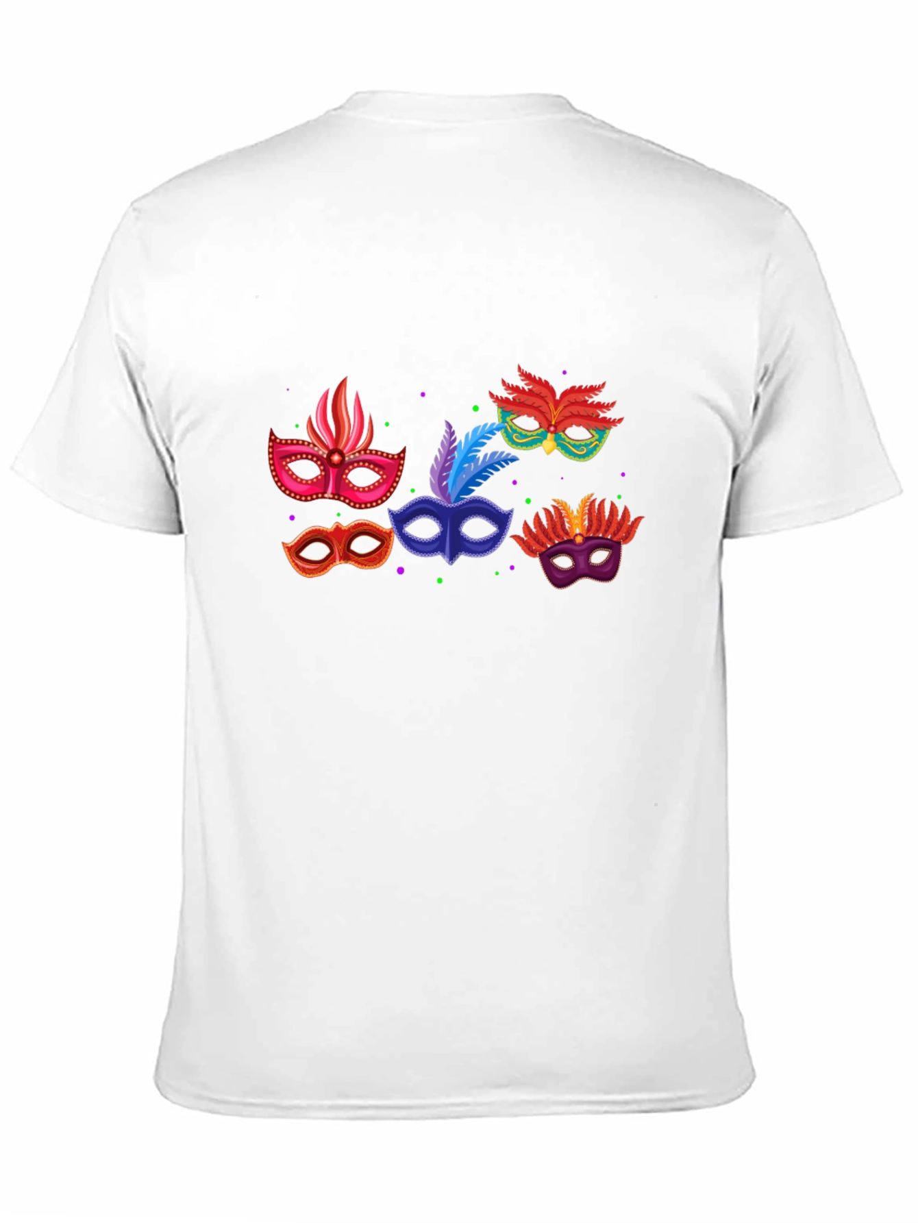 Mardi Gras Mask Graphic T-Shirt - Black - 11