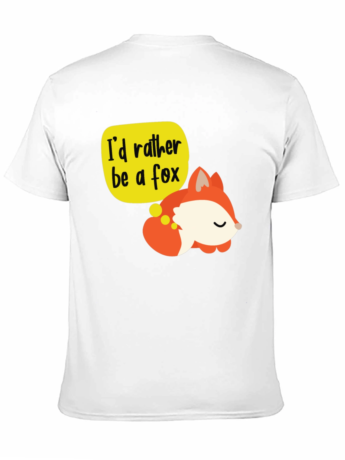 Black Cute Fox T-Shirt - I'd Rather Be a Fox Graphic Tee view 11
