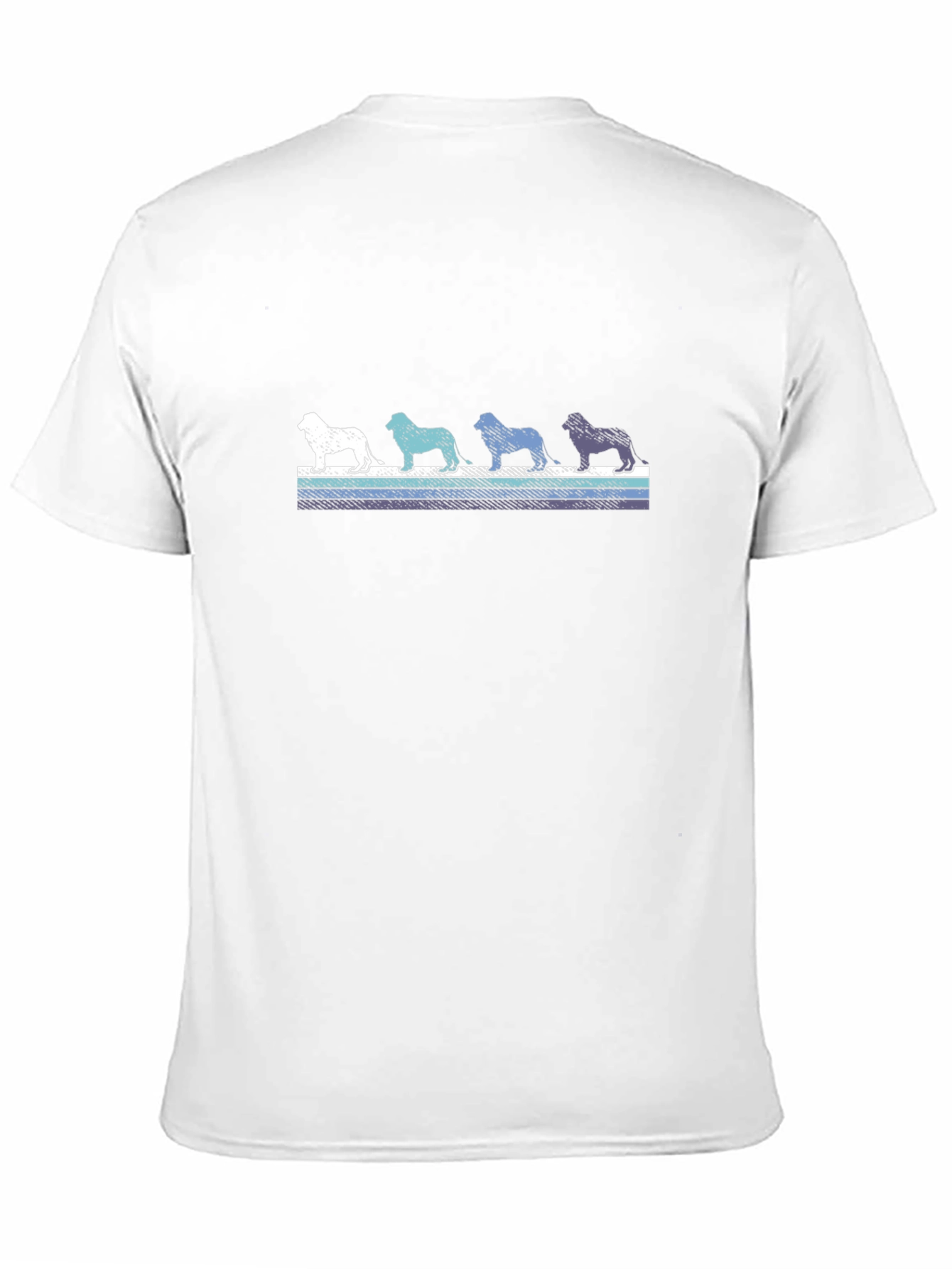 Black Bulldog Silhouette Retro Striped Black T-Shirt view 11