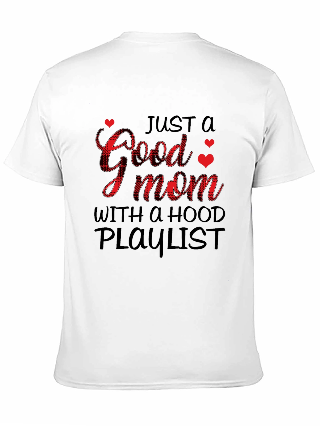 Black Good Mom With A Hood Playlist Graphic T-Shirt view 11