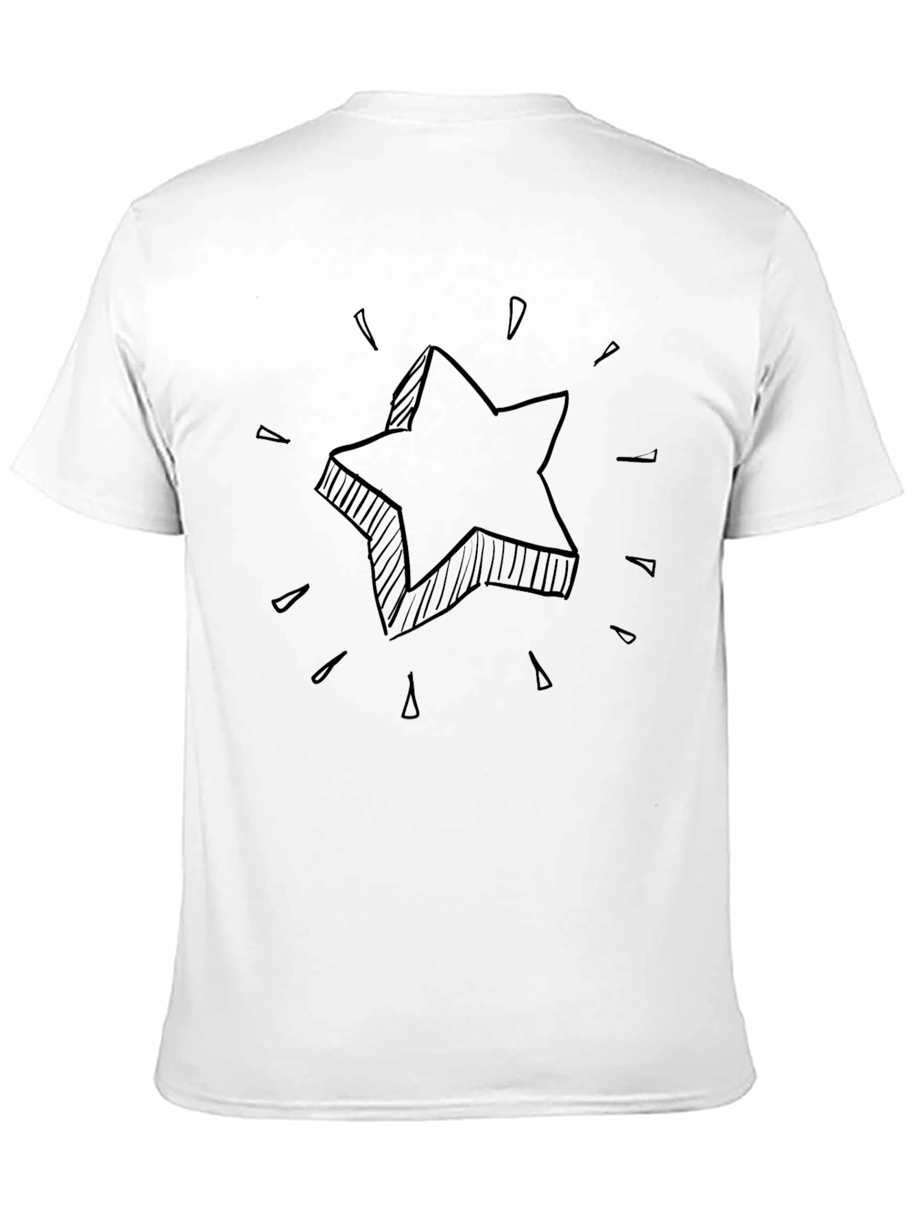 Black Black Star Graphic Men's Tee - Modern Casual Wear view 11