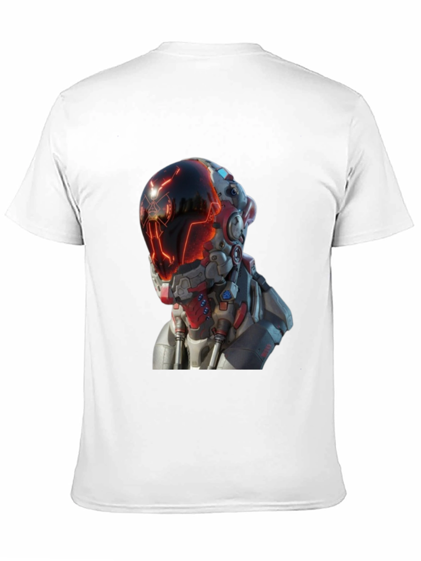 Black Sci-Fi Robot Head Graphic T-Shirt view 11