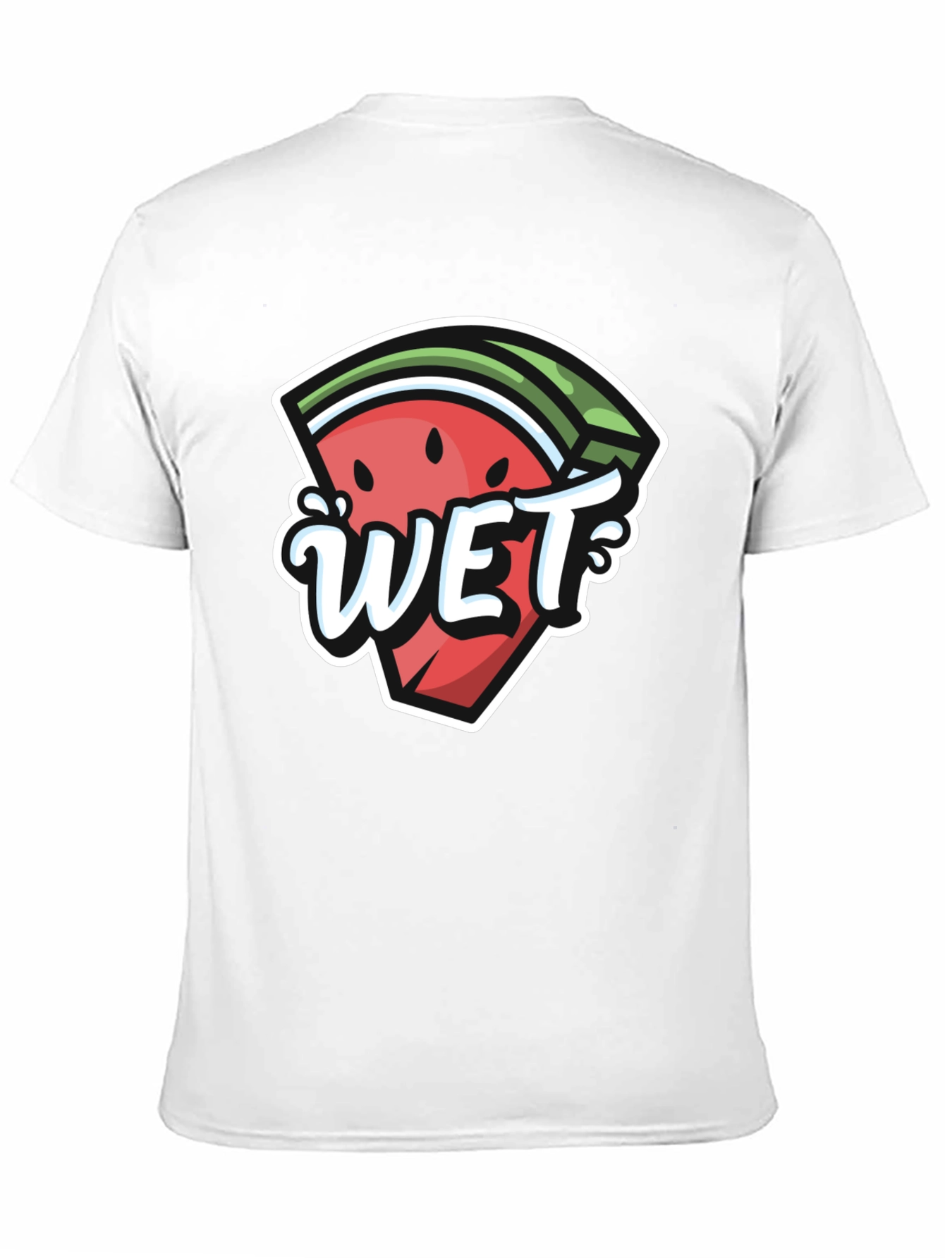Black Watermelon Wet Graphic Tee - Summer Fun T-Shirt view 11