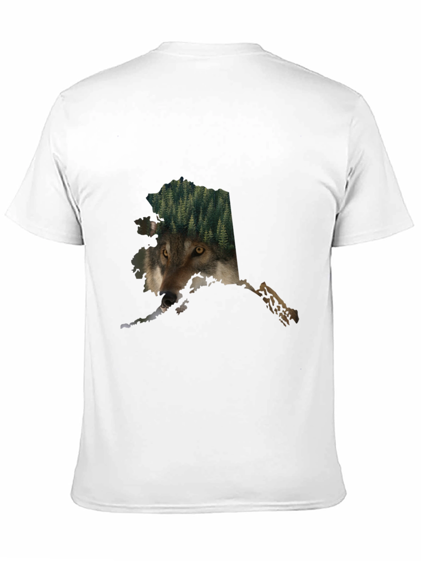 Black Alaska Wolf Nature Graphic Tee - Black Cotton Blend view 11