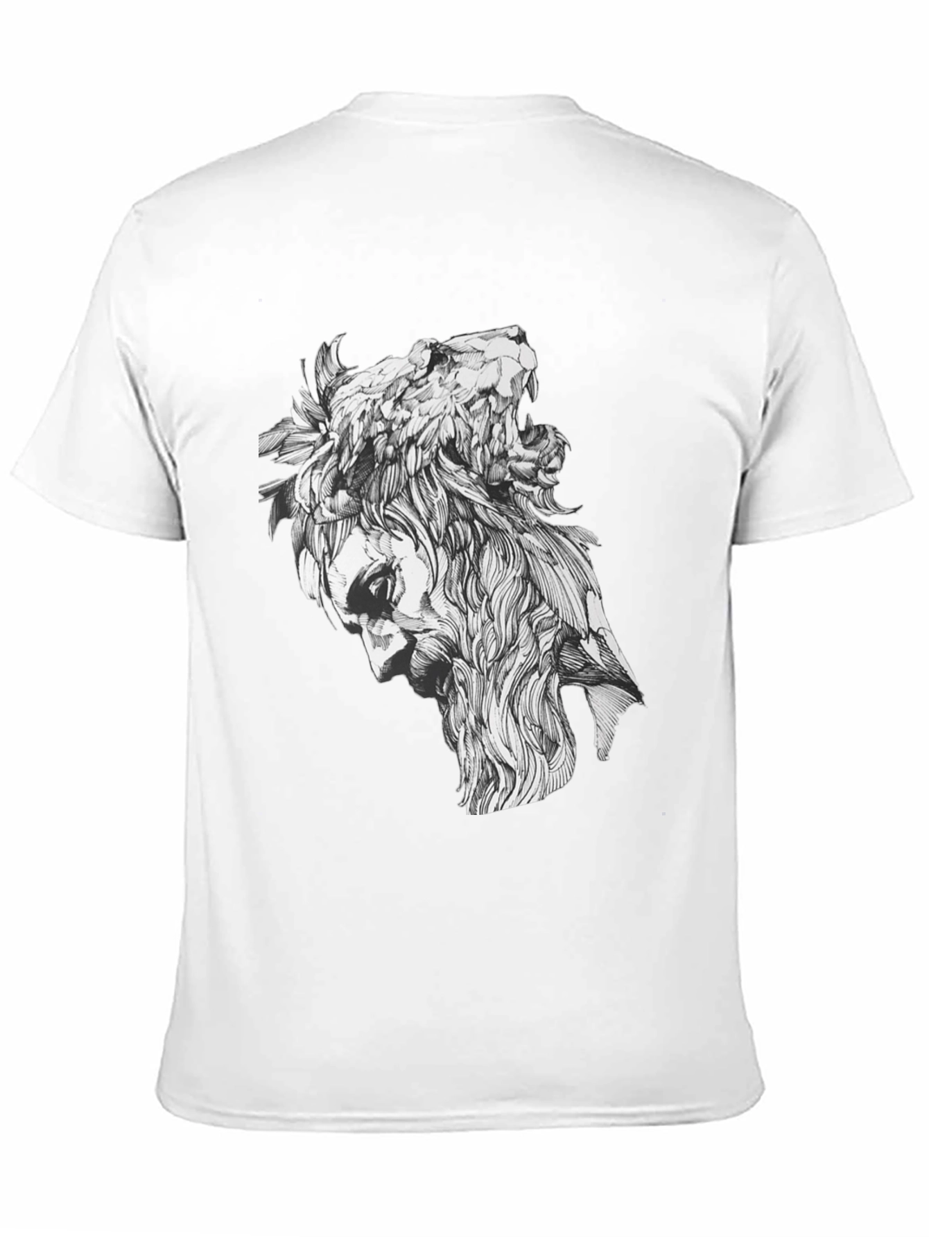 Black Lion Man Graphic Tee - Black Cotton Blend view 11