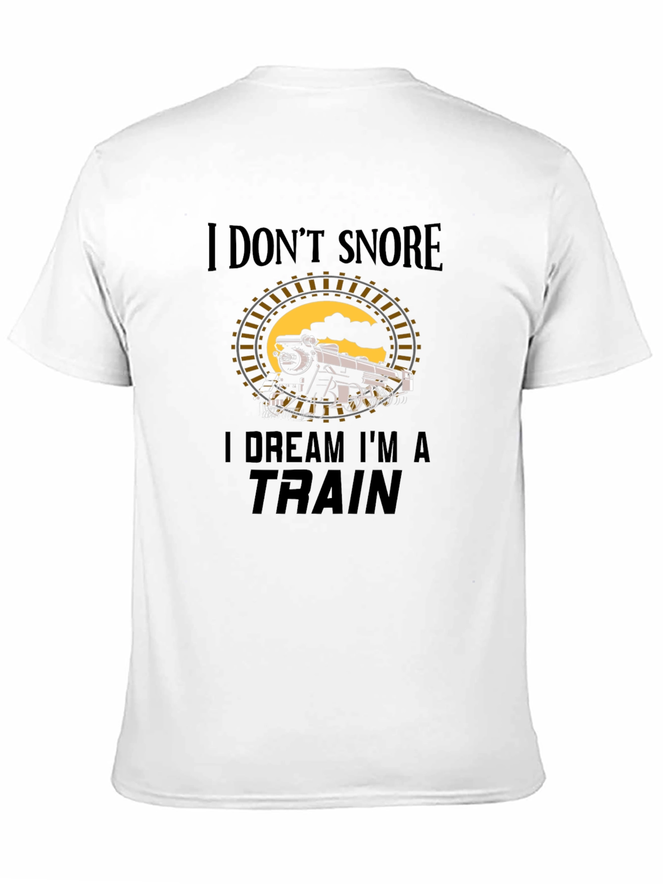 Black Funny 'I Dream I'm a Train' Graphic T-Shirt view 11