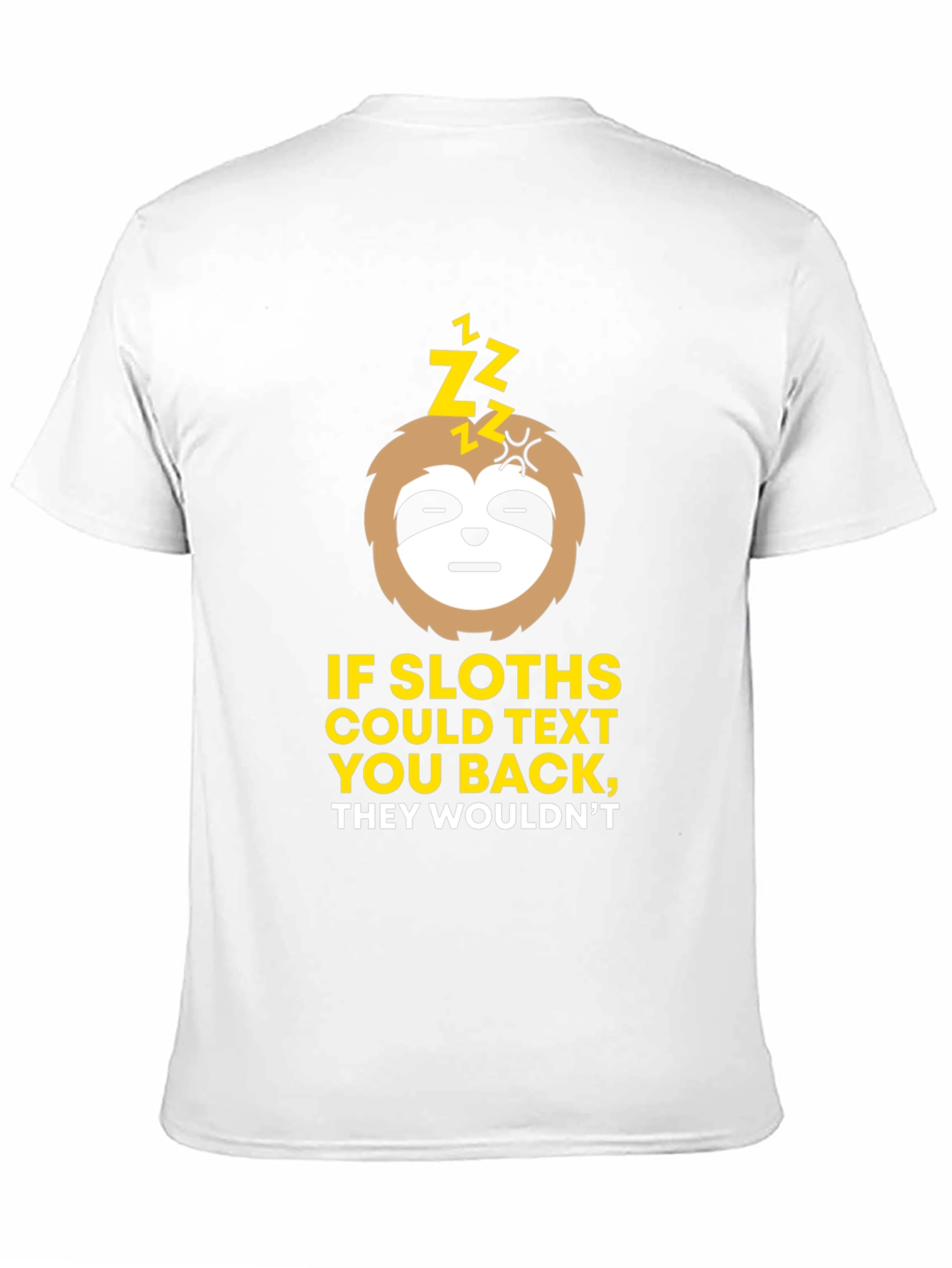 Black Funny Sloth Texting T-Shirt view 11