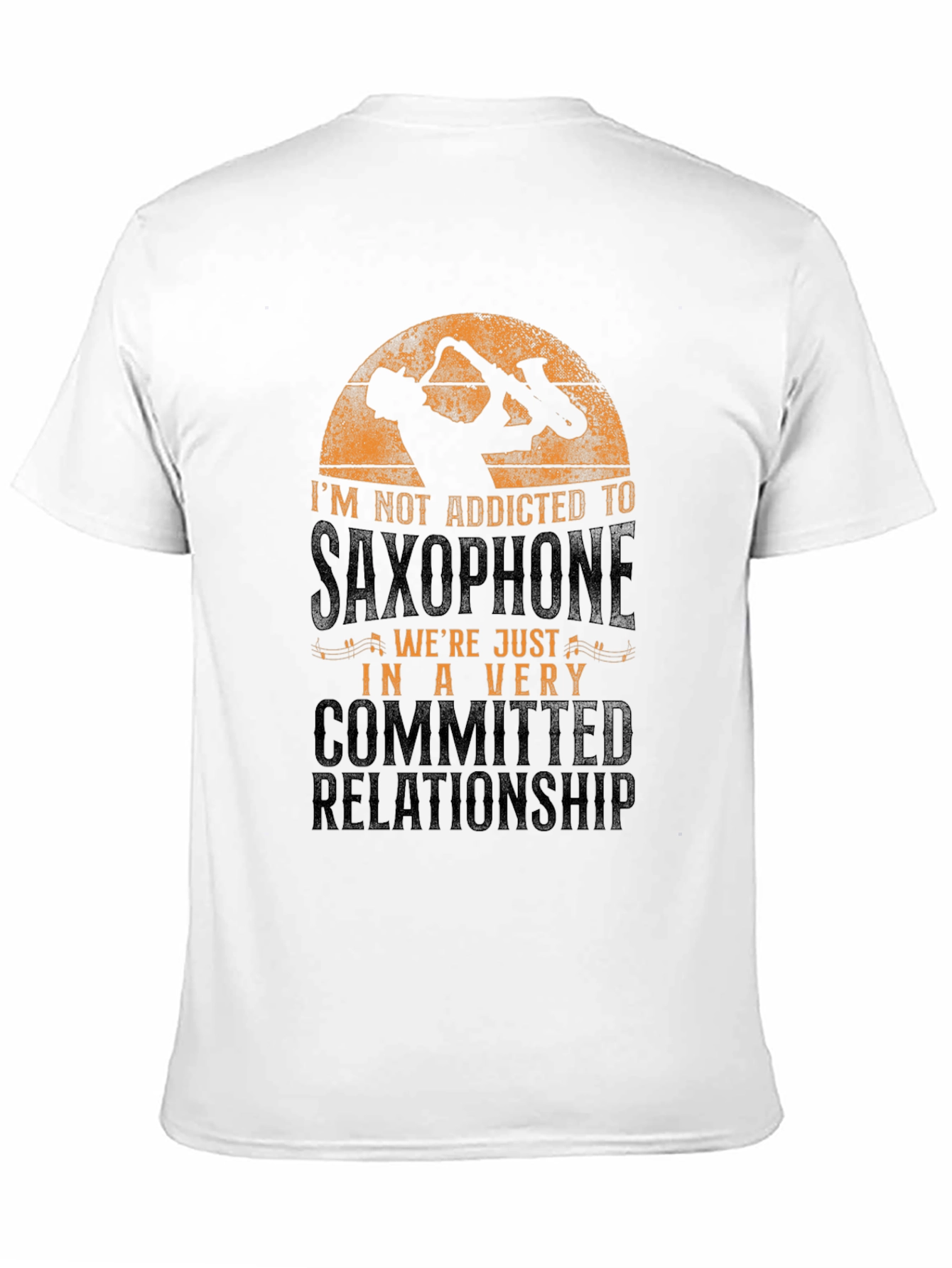 Black Saxophone Relationship T-Shirt - Musician's Apparel view 11