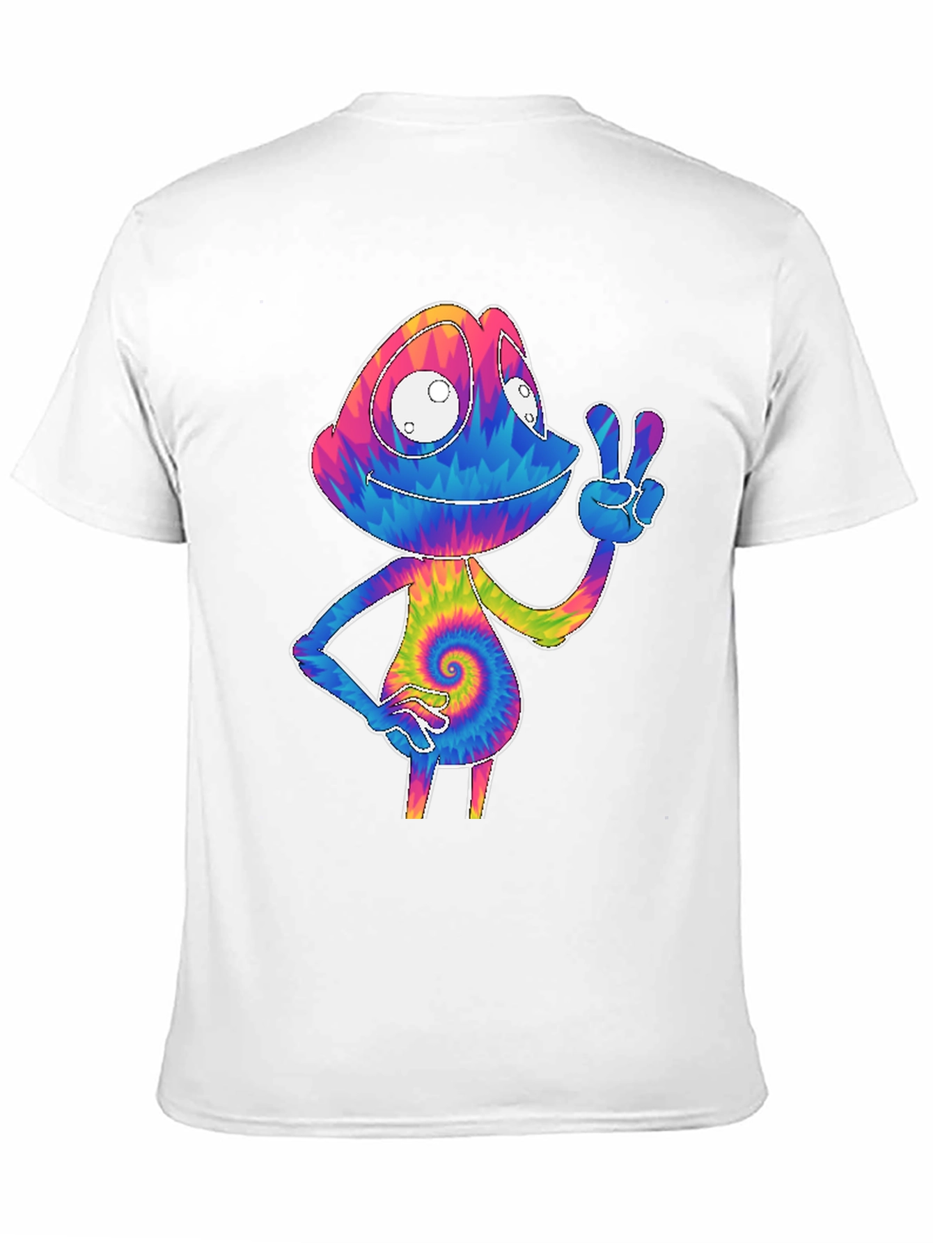 Black Tie-Dye Chameleon Graphic Tee view 11
