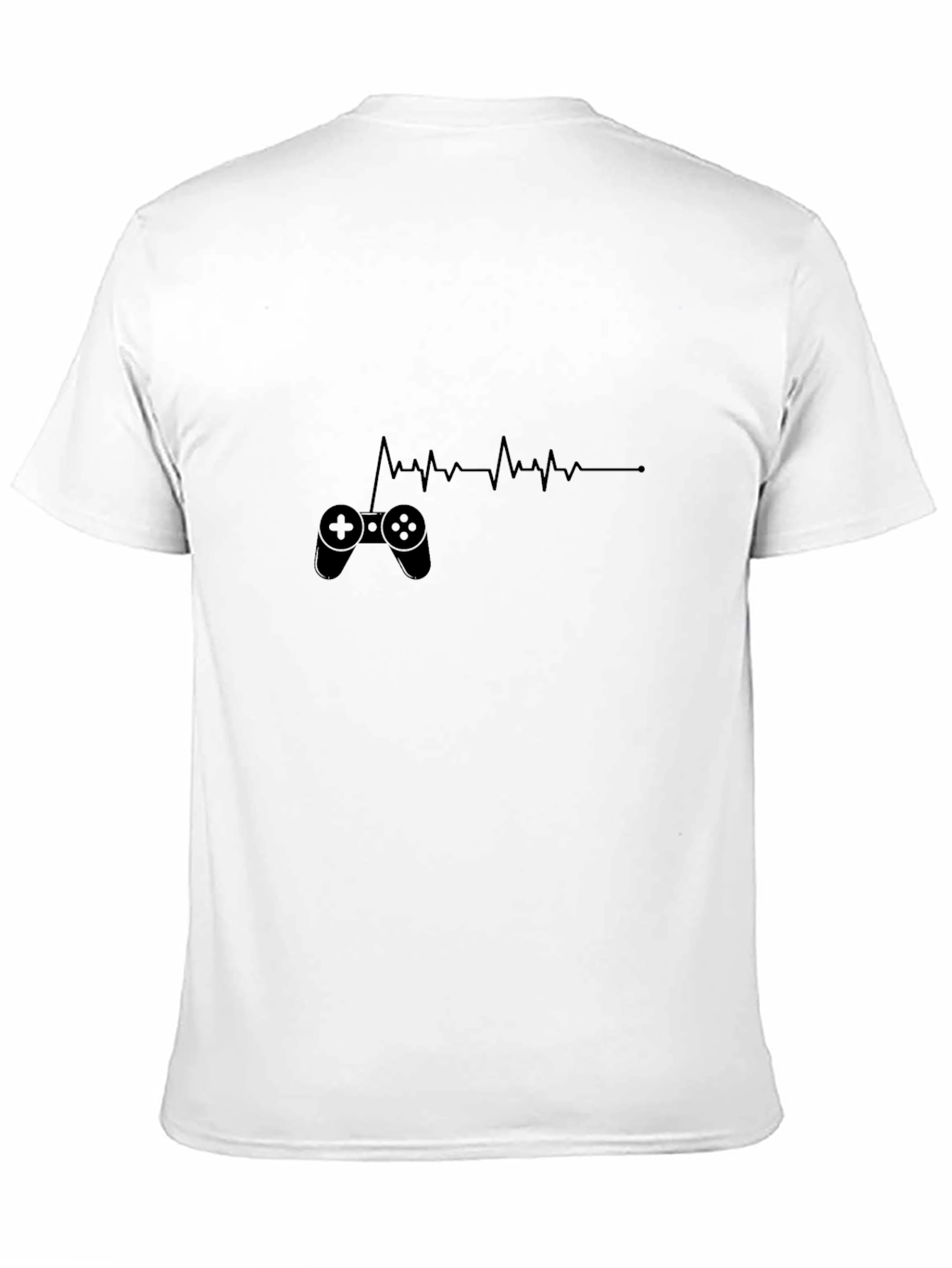 Black Gamer Heartbeat T-Shirt - Black Cotton Tee view 11