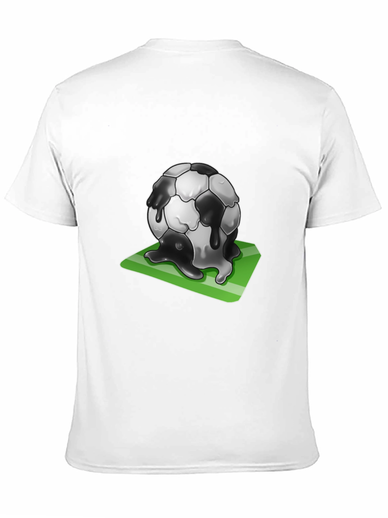 Black Melting Soccer Ball Graphic Tee - Black Cotton T-Shirt view 11