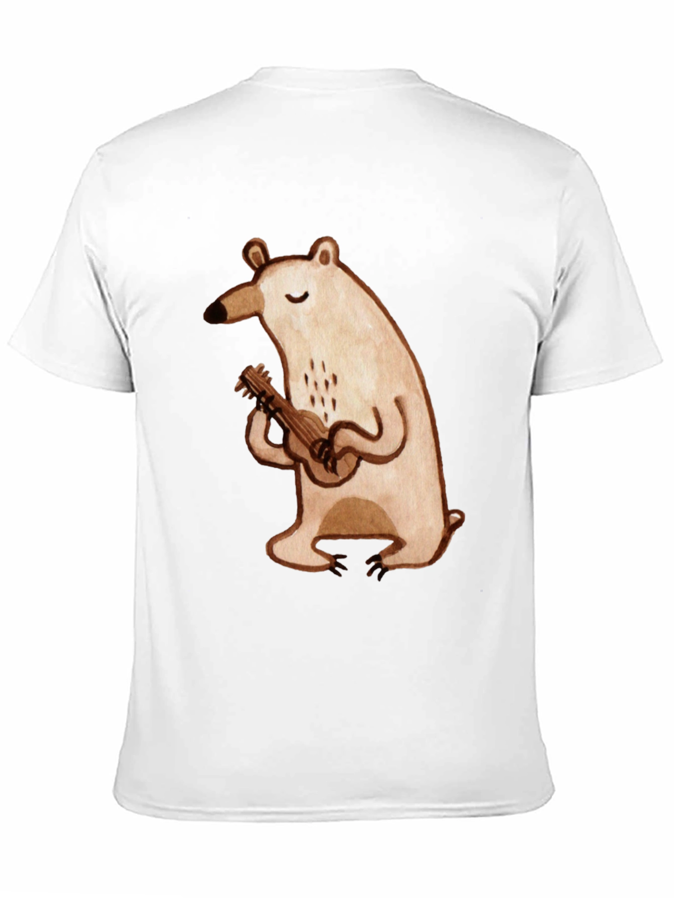 Black Bear Ukulele Graphic Tee - Soft Cotton Black T-Shirt view 11