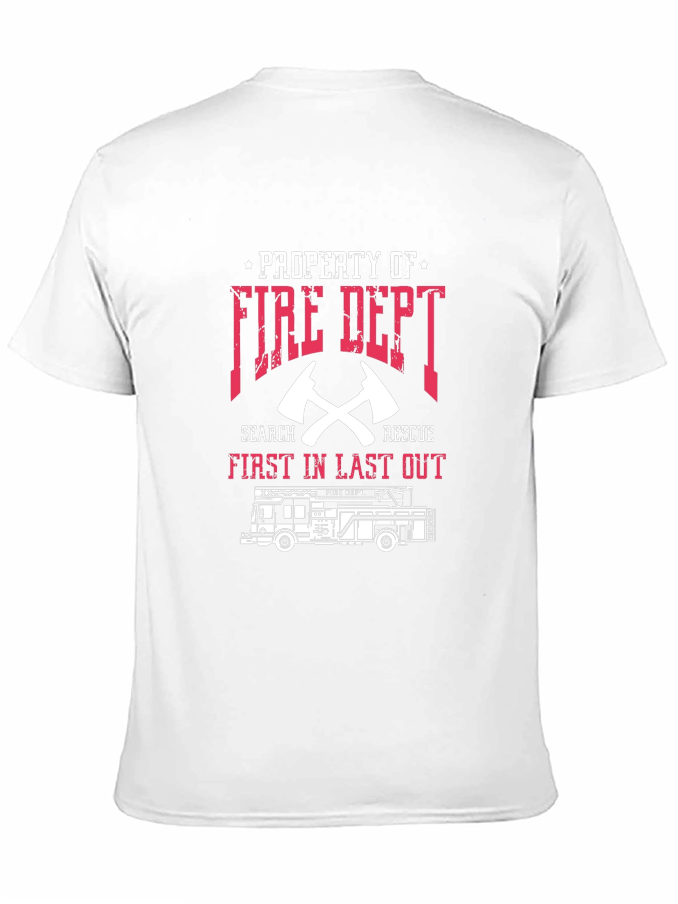 Black Fire Dept. T-Shirt: First In Last Out Firefighter Tee view 11