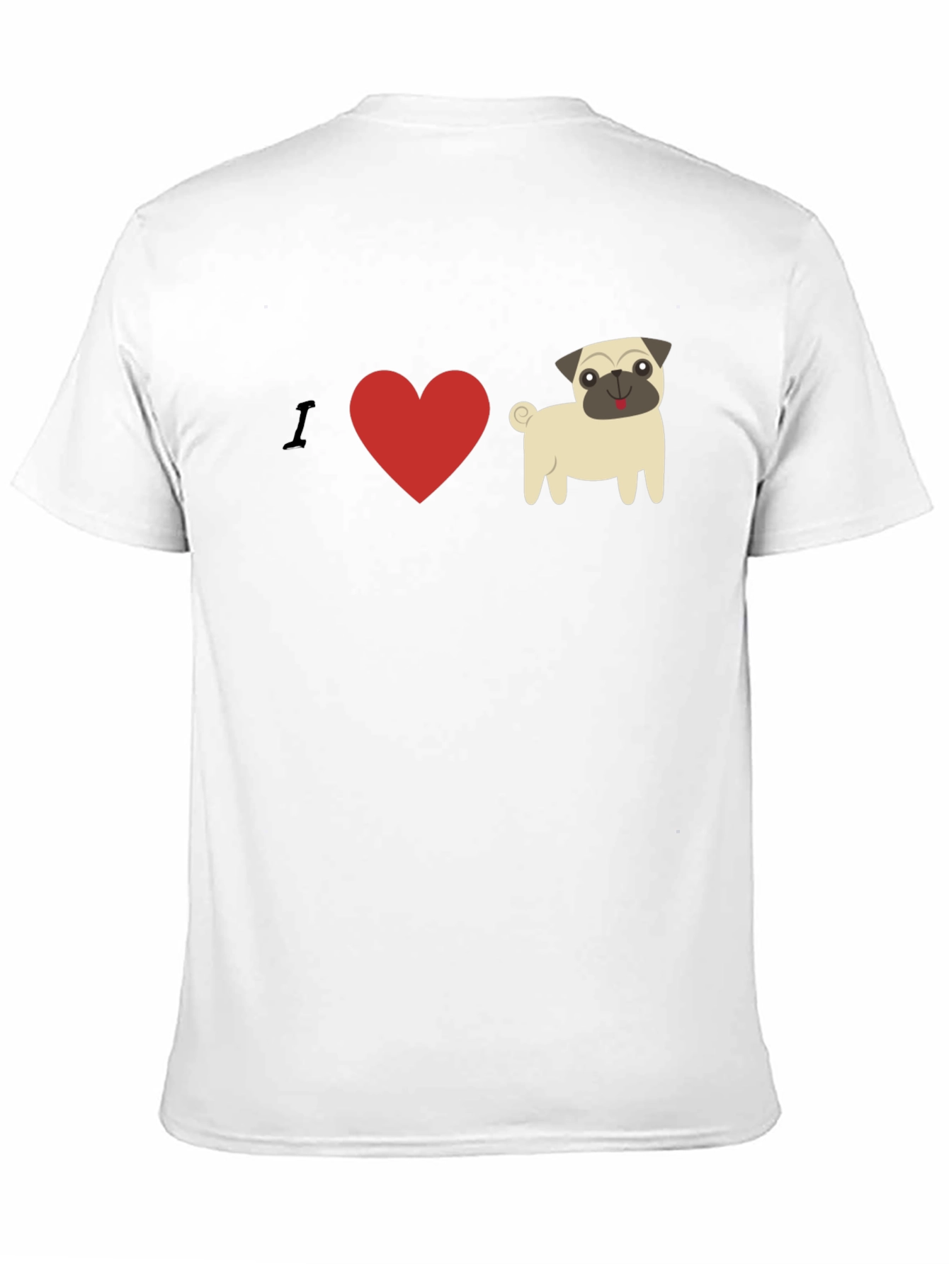 Black I Heart Pugs Graphic Tee - Mens Black T-Shirt view 11