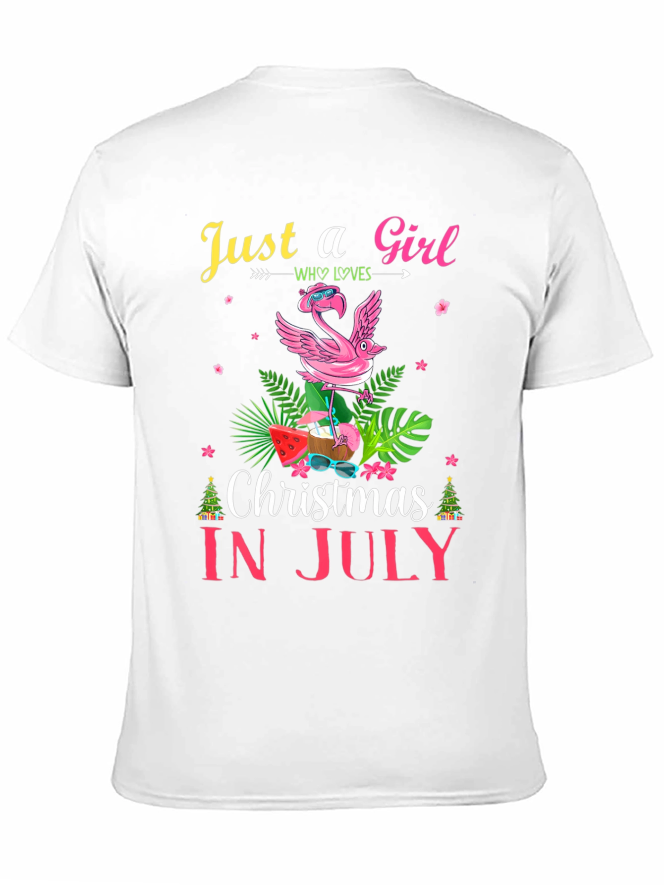 Black Christmas in July Flamingo T-Shirt view 11