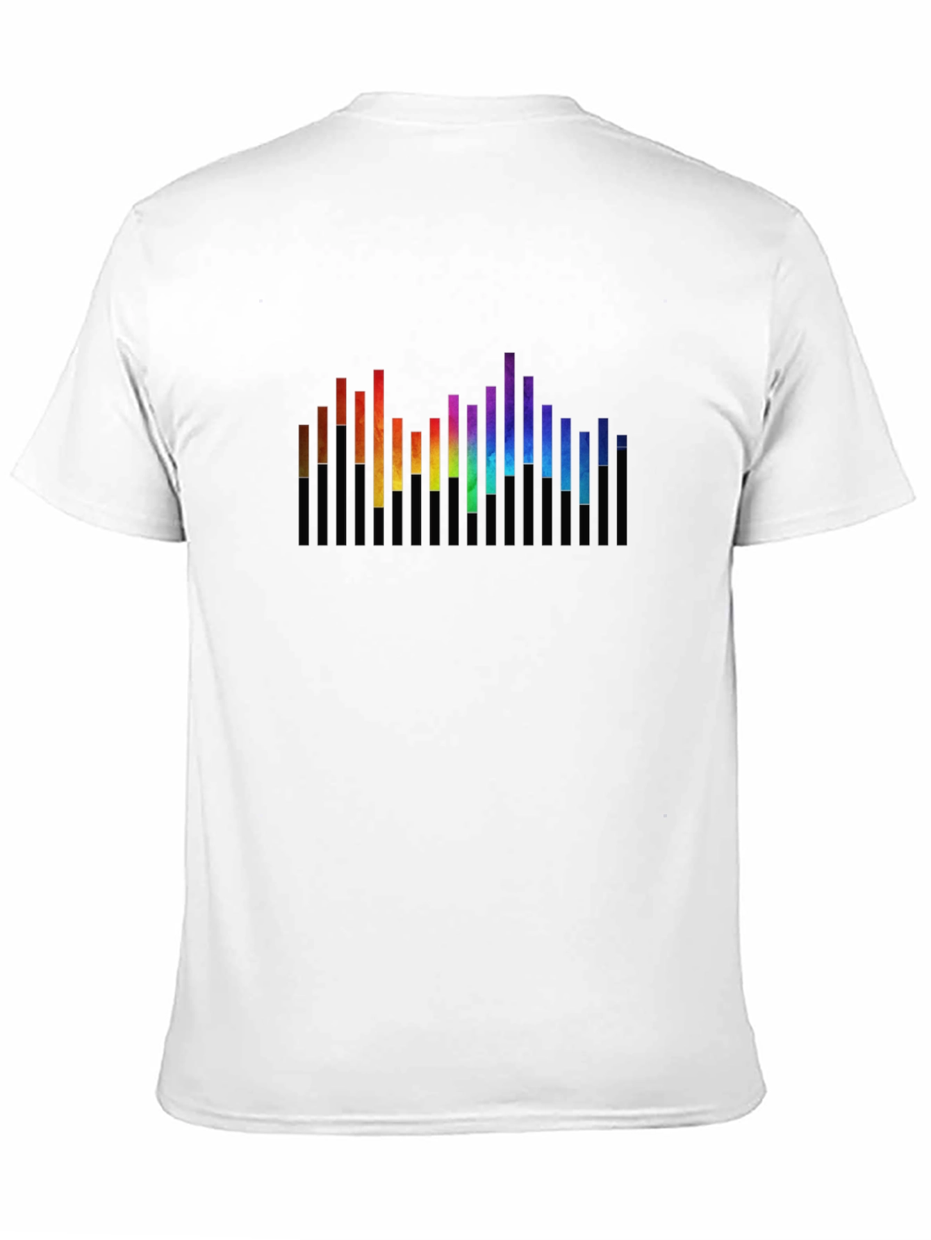 Black Rainbow Spectrum Graphic Black T-Shirt view 11